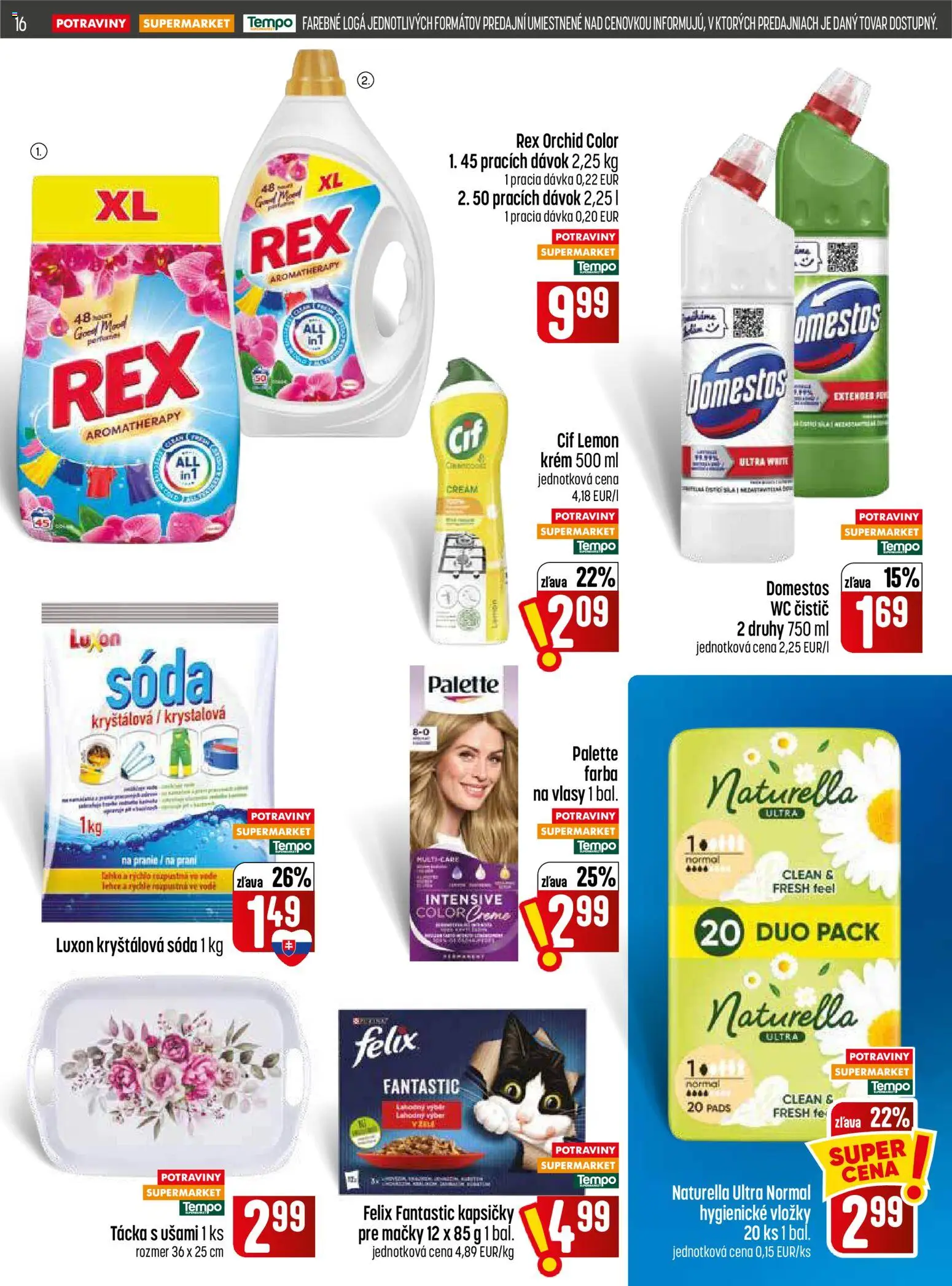 Nové COOP Jednota akcie – leták je platný od 03.09.2026 | Strana: 16 | Produkty: Farba na vlasy, Krém, Cif, Domestos