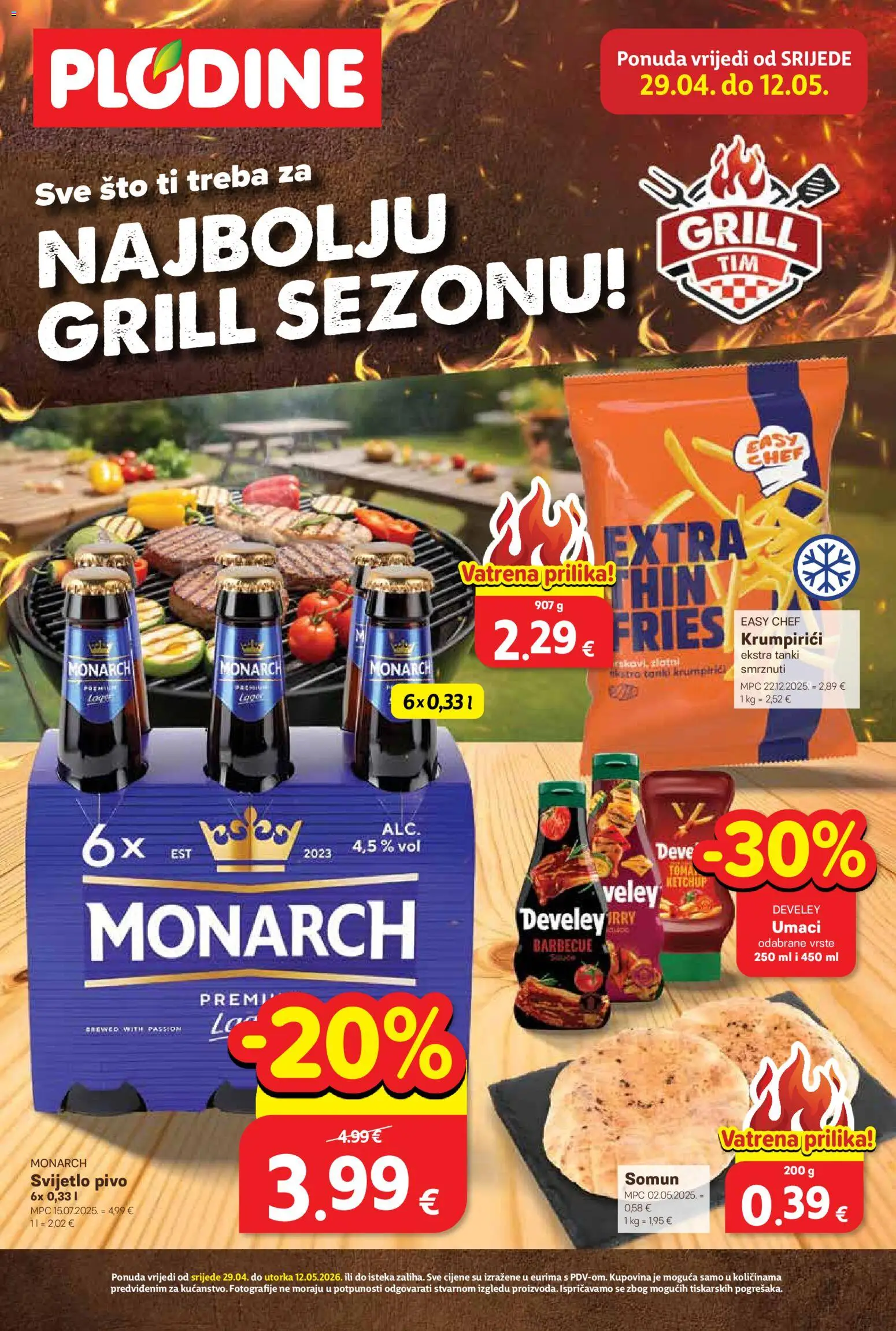 Plodine katalog | vrijedi od 29.04.2026 | Stranica: 1 | Proizvodi: Somun, Pivo