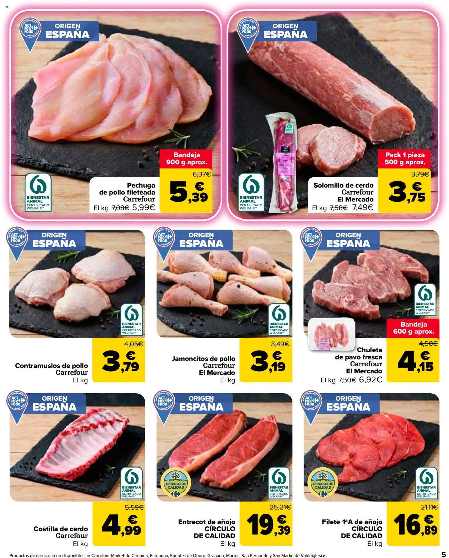 Carrefour Market folleto │ válido desde el 26/08/2026 | Página: 5 | Productos: Costilla de cerdo, Filete, Pollo, Pavo