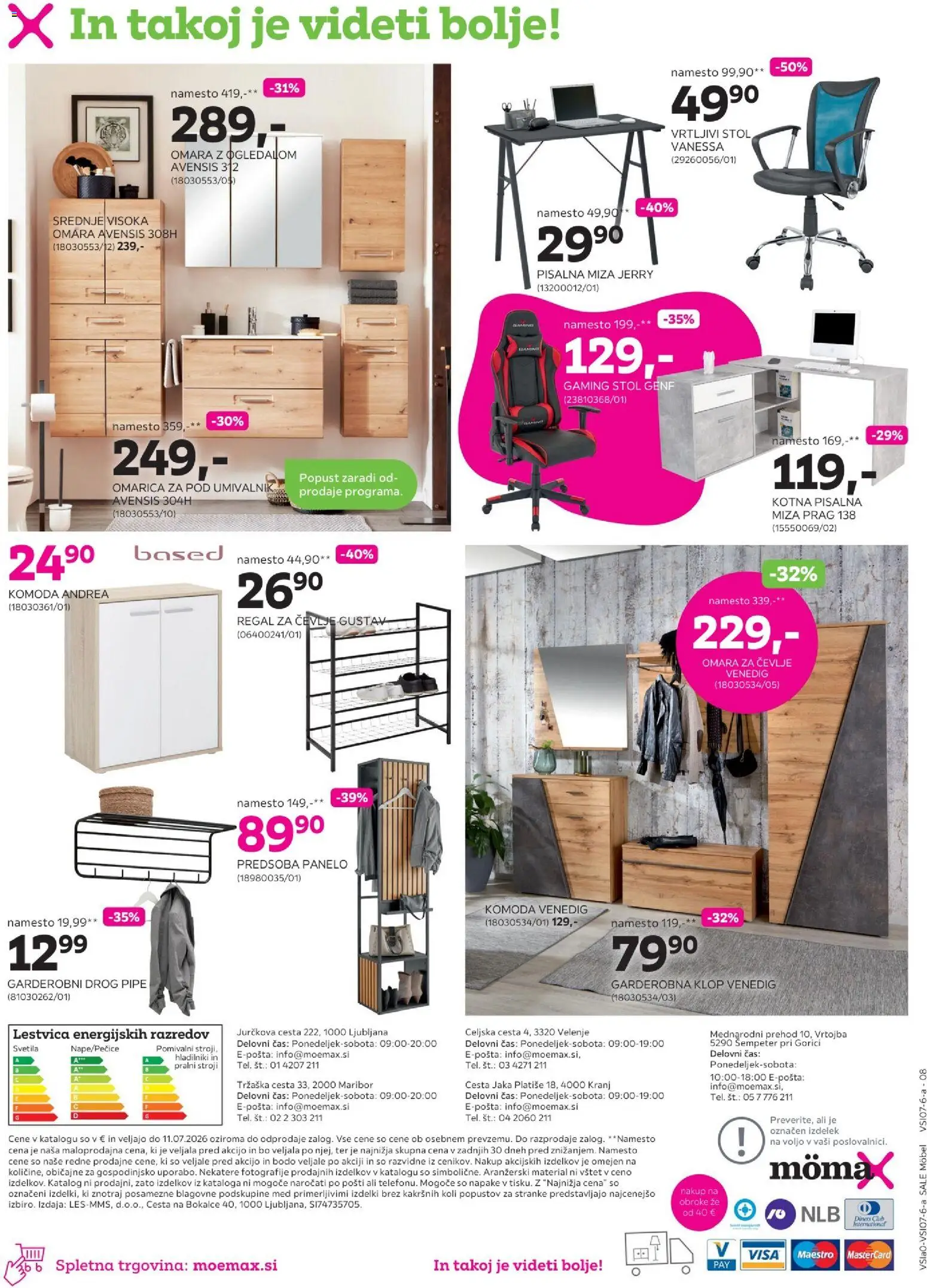 Novi Mömax katalog ponudbe – veljaven od 29.06.2026 | Stran: 8 | Izdelki: Pisalna miza, Stol, Umivalnik, Regal