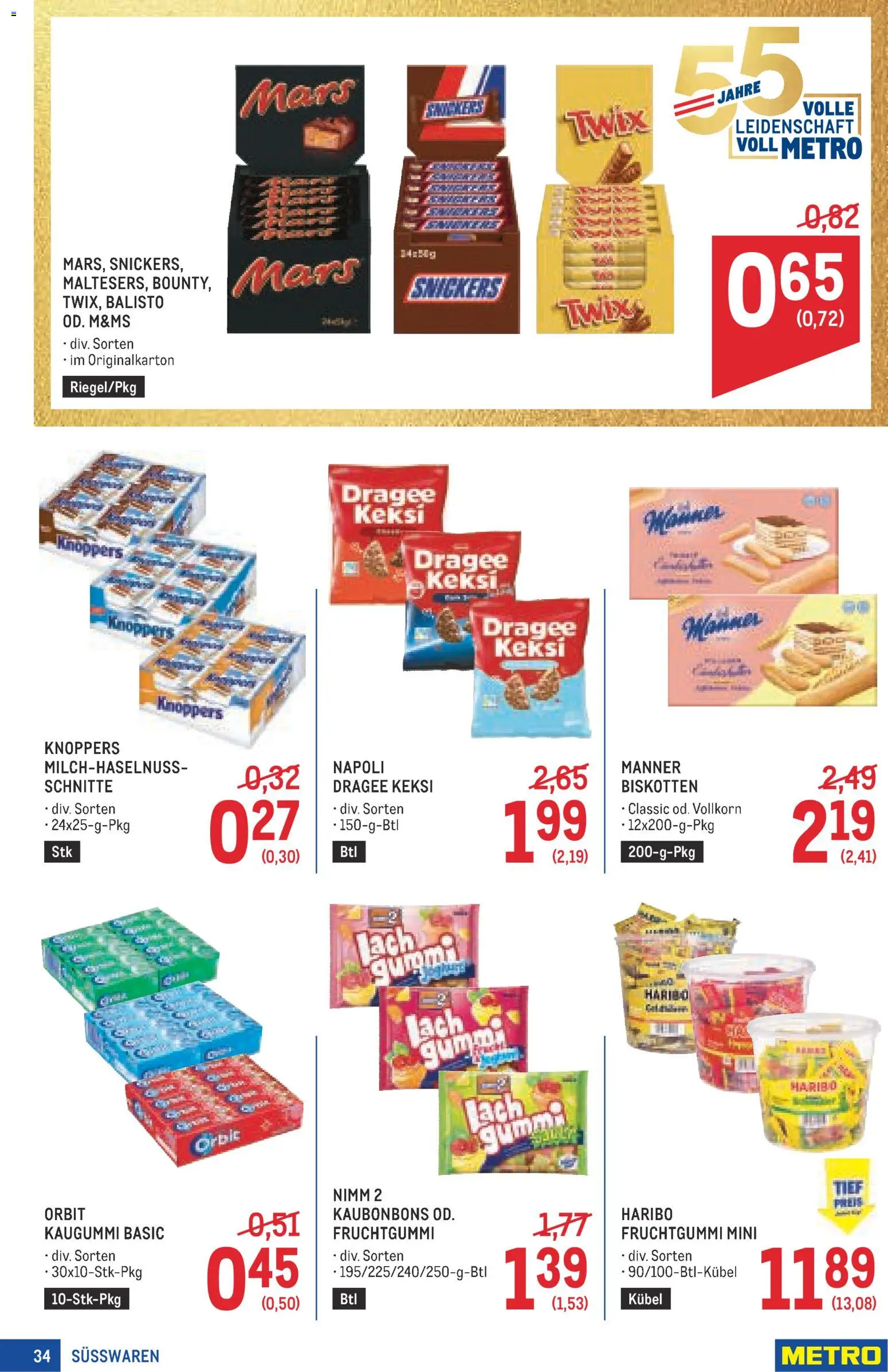 Metro angebote Profi gültig ab 15.10.2026 | Seite: 34 | Produkte: Kaugummi, Snickers, Süßwaren