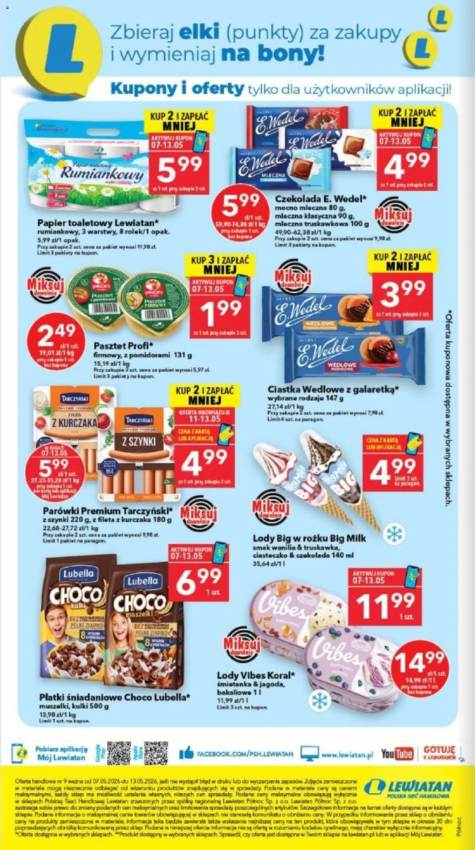 Lewiatan gazetka - Gdańsk od 07.05.2026 | Strona: 8 | Produkty: Karta, Big Milk, Czekolada, Płatki