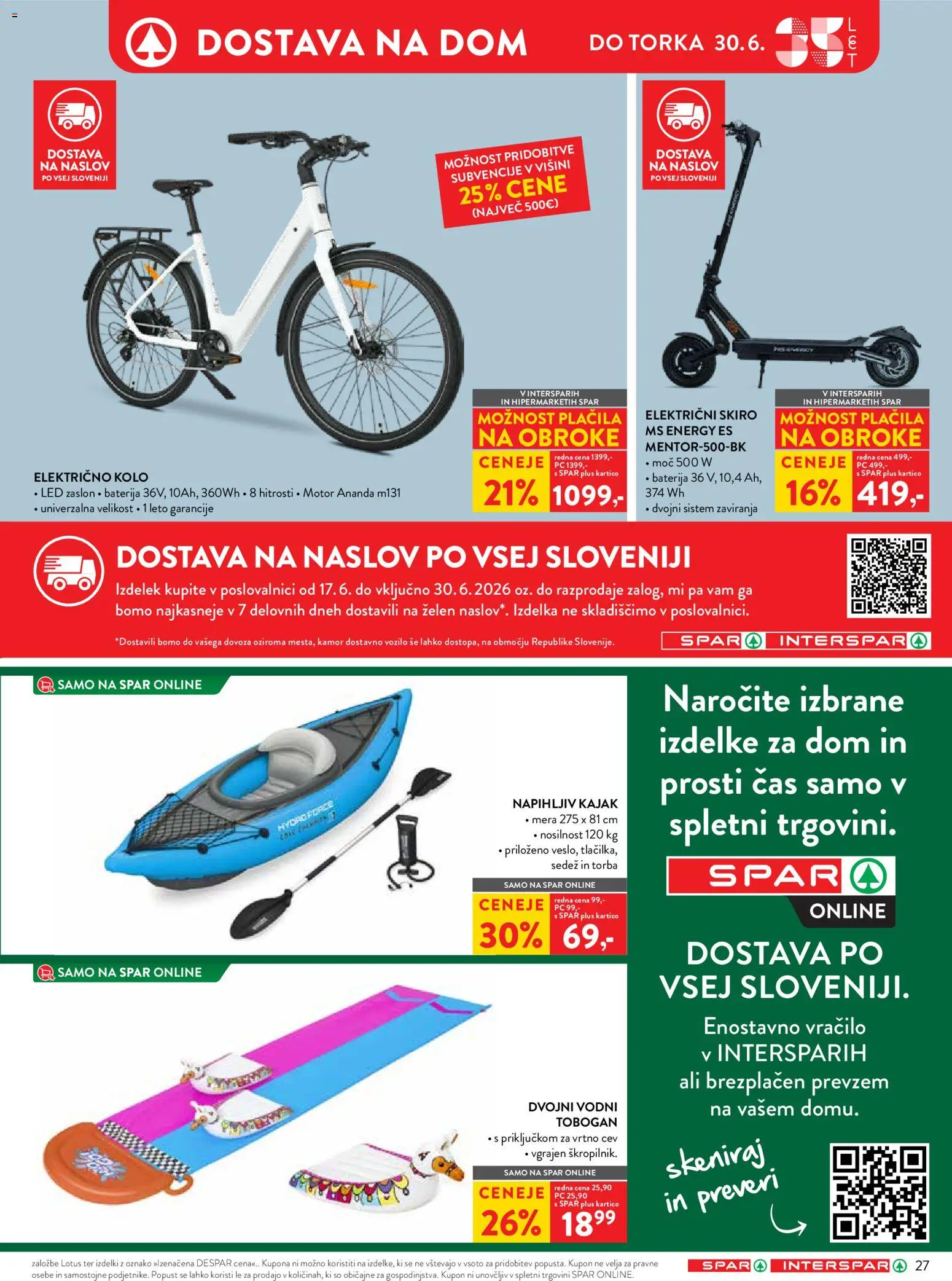 Novi Spar katalog ponudbe – veljaven od 17.06.2026 | Stran: 37 | Izdelki: Baterija, Torba, Tobogan