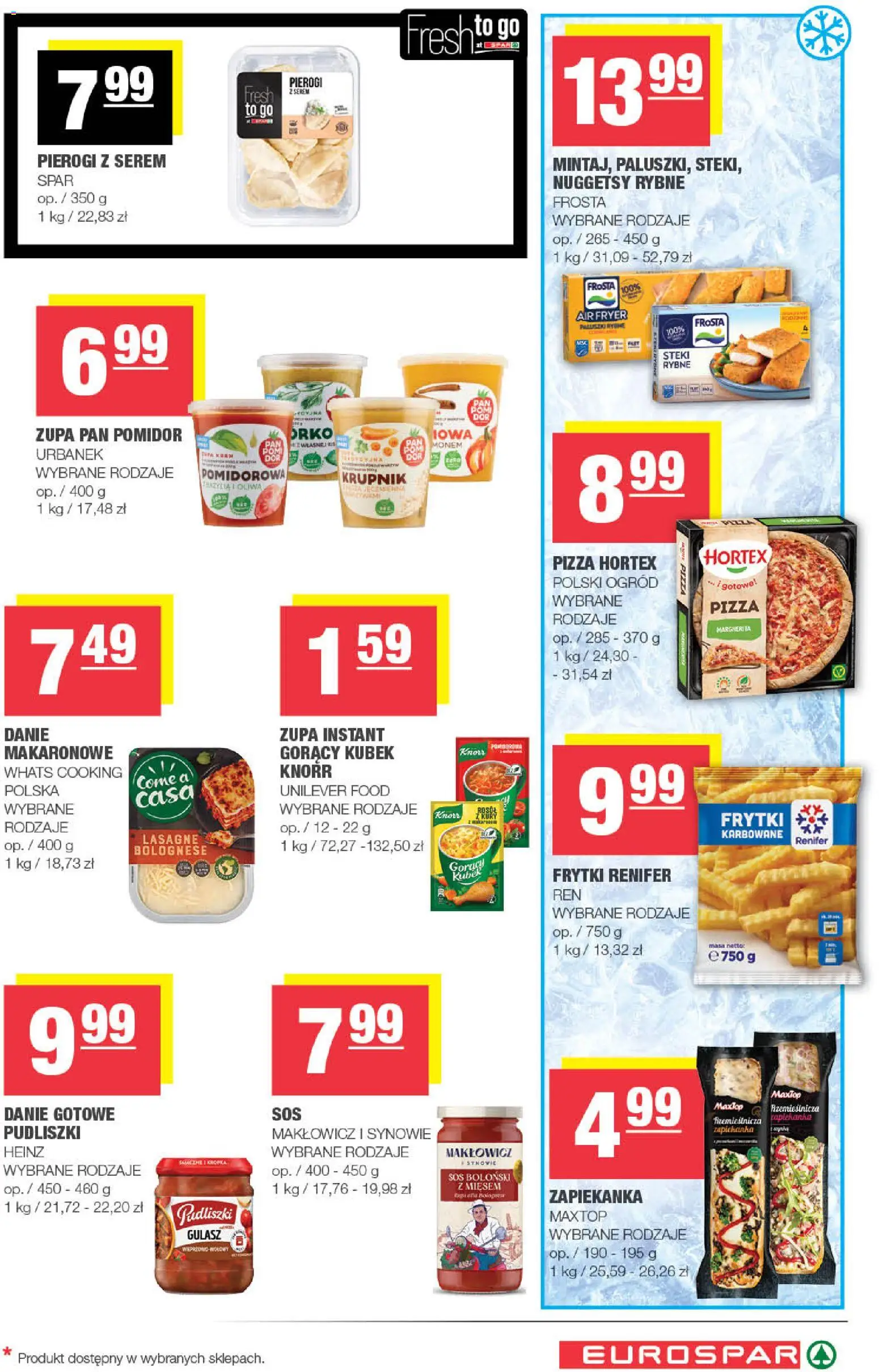Spar gazetka - Eurospar od 23.09.2026 | Strona: 9 | Produkty: Steki, Zapiekanka, Gulasz, Sos