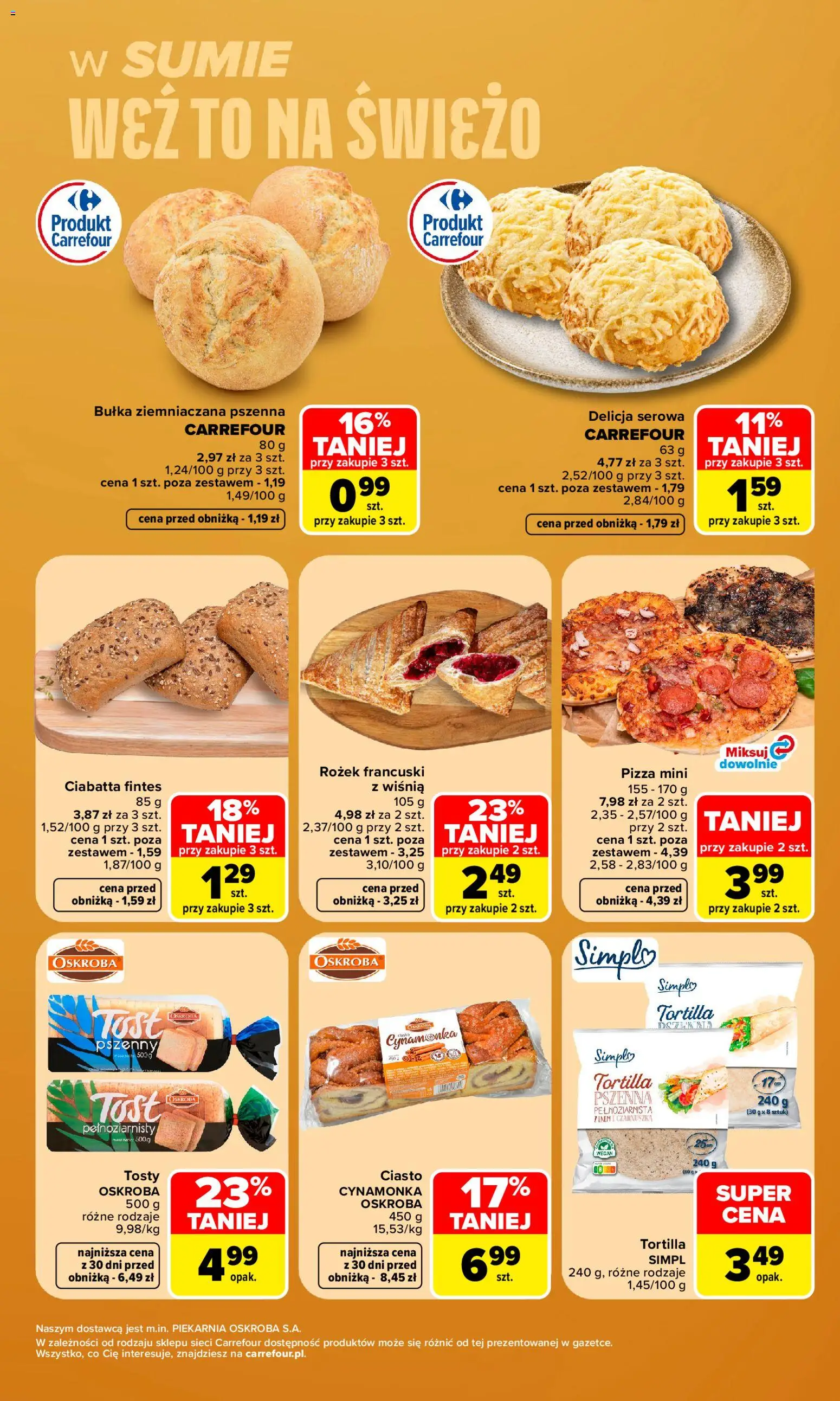 Carrefour gazetka - Weź to na świeżo od 28.09.2026 | Strona: 5 | Produkty: Czarnuszka, Piekarnia, Tortilla, Ciabatta