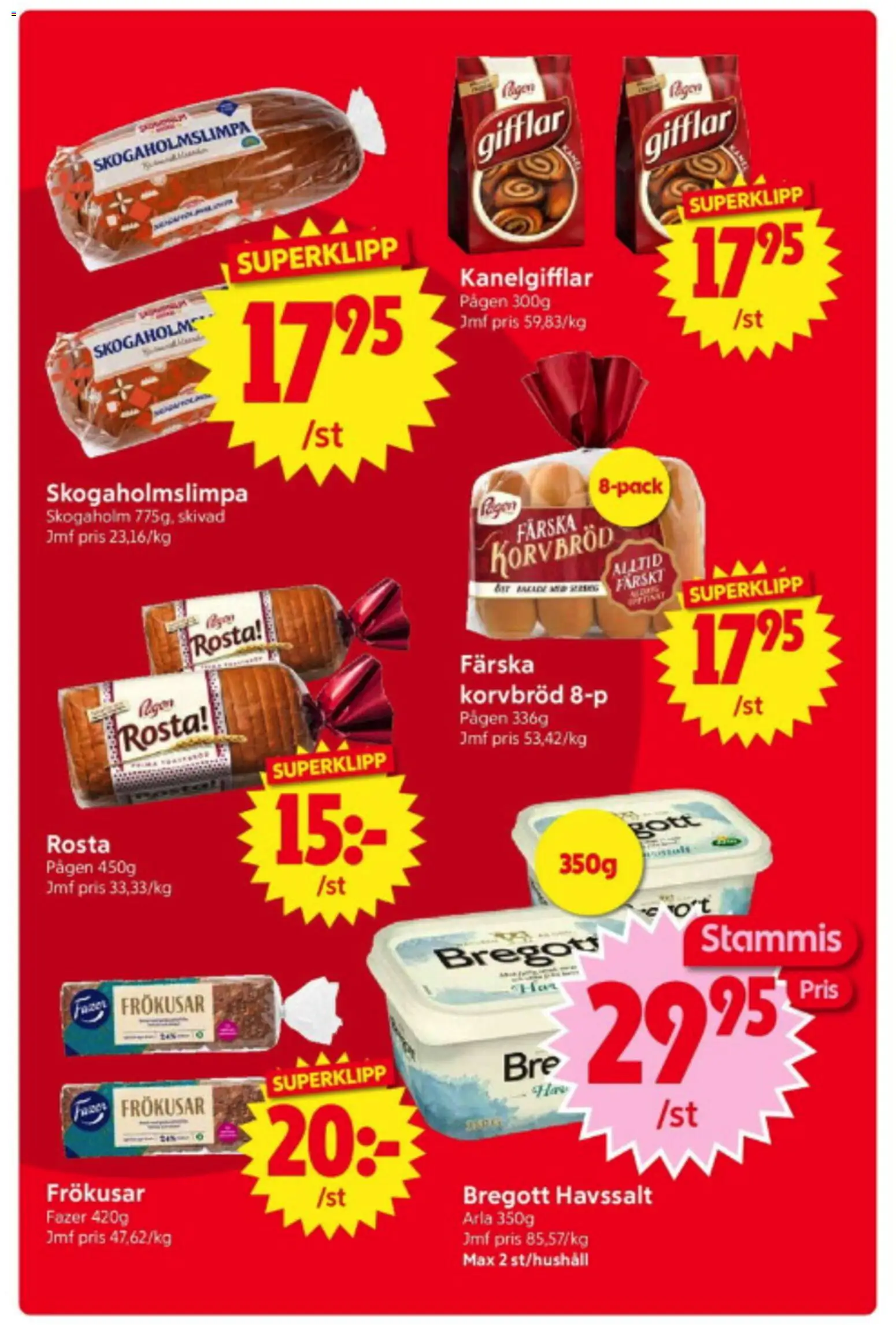 Nya Pulsen reklamblad aktuell från 08.06.2026 | Sida: 8 | Produkter: Gifflar, Korvbröd, Bregott