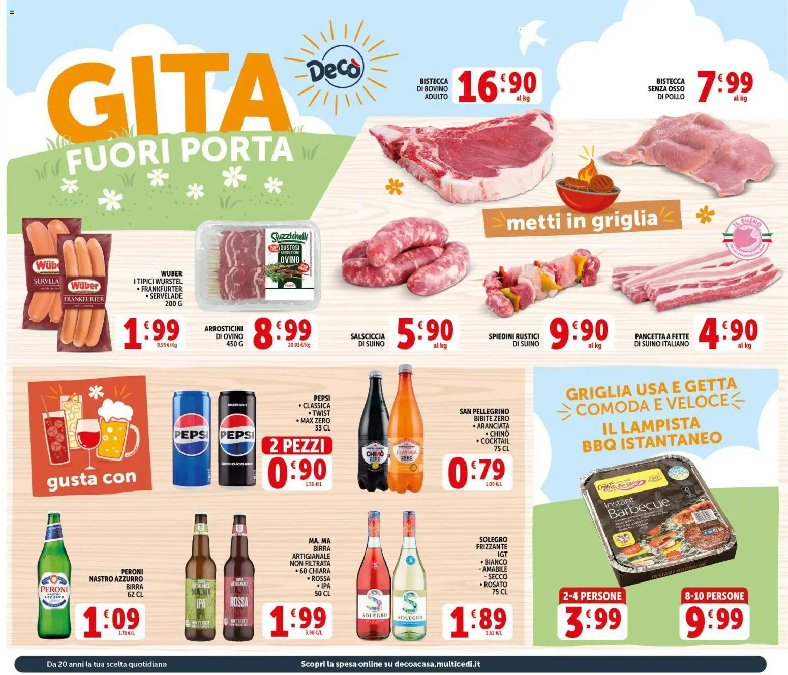 Volantino Decò del 29.05.2026 | Pagina: 10 | Prodotti: Pollo, Bibite, Rustici, Arrosticini