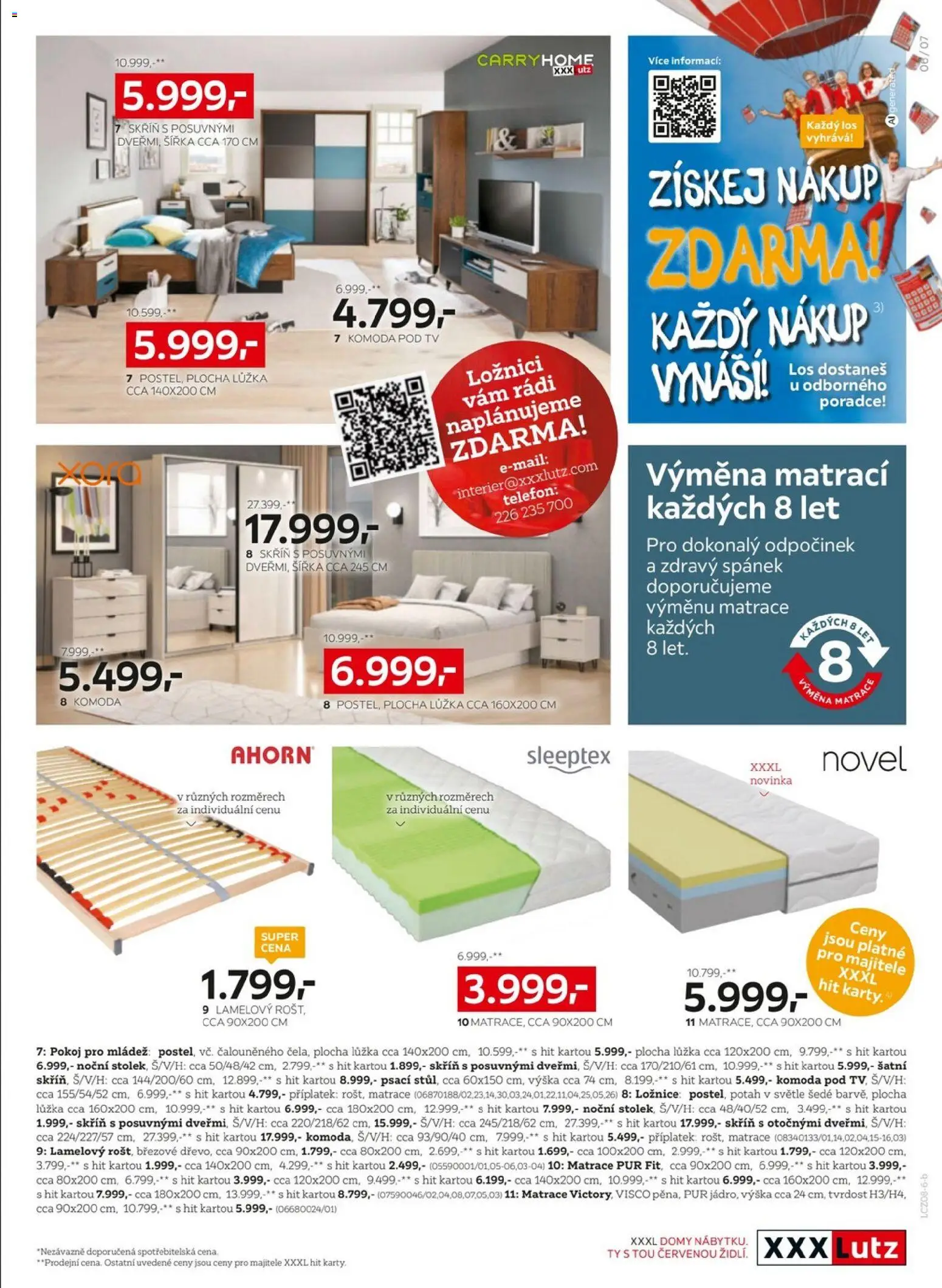 XXXLutz leták od 10.08.2026 | Strana: 7 | Produkty: Tv, Matrace, Komoda, Skříň