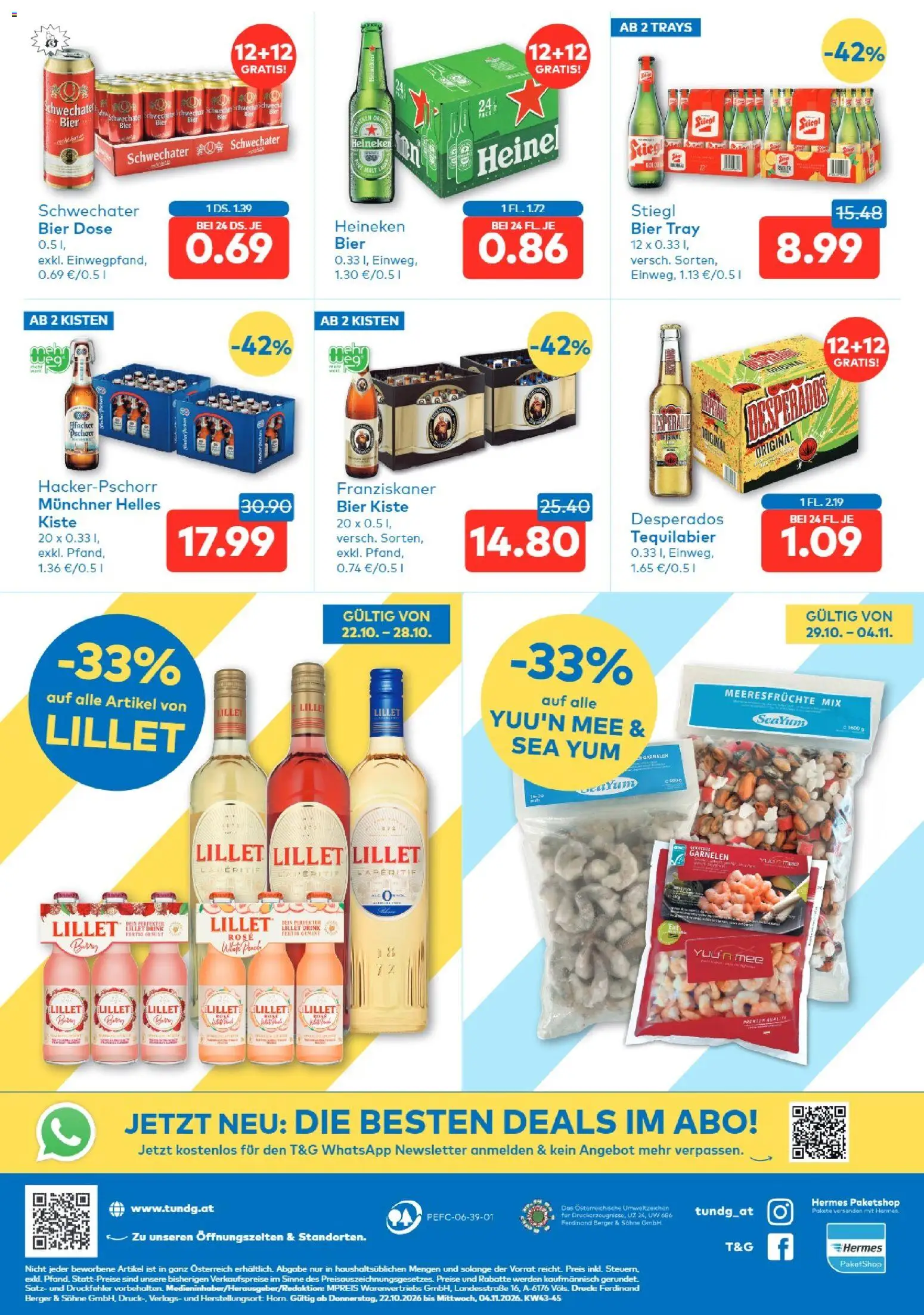 T&G Tirol gültig ab 22.10.2026 | Seite: 8 | Produkte: Desperados, Meeresfrüchte, Bier
