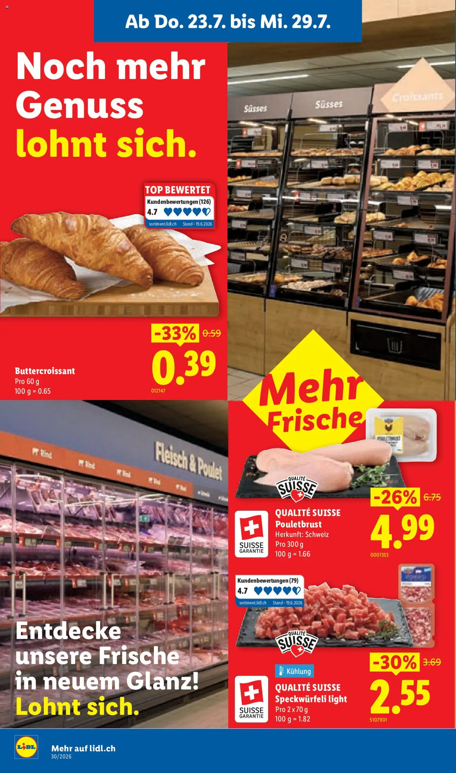 Lidl aktionen Schänis – gültig ab 23.07.2026 | Seite: 2 | Produkte: Pouletbrust, Top
