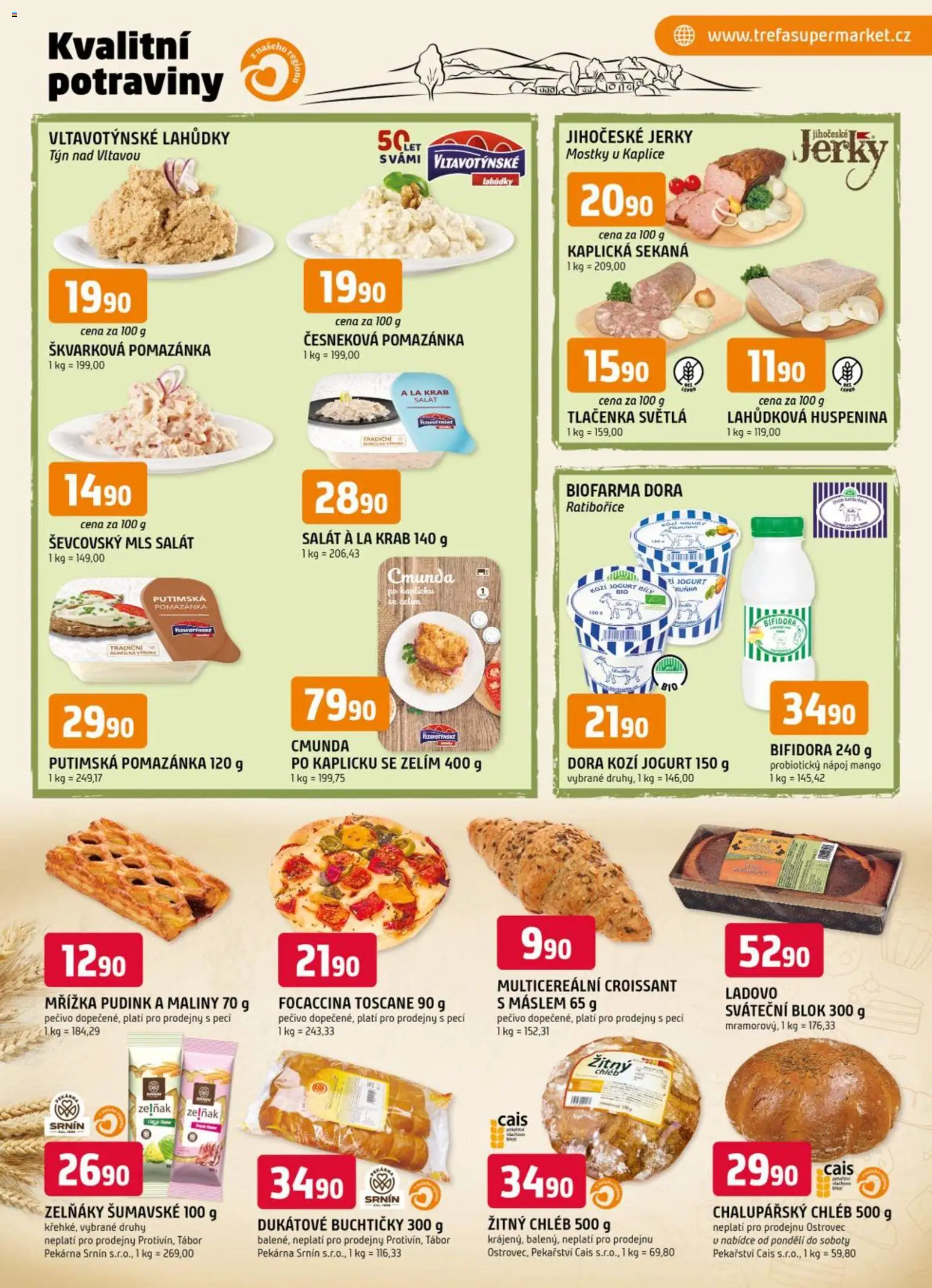 Trefa leták od 13.05.2026 | Strana: 5 | Produkty: Žitný chléb, Sekaná, Croissant, Jerky