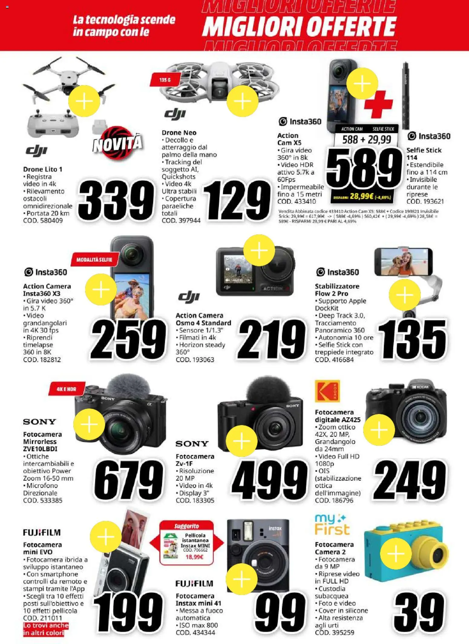 Volantino Media World del 18.05.2026 | Pagina: 10 | Prodotti: Action cam, Microfono, Silicone, Pellicola