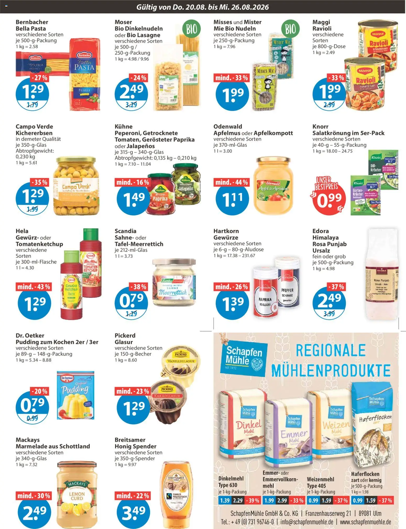V-Markt Angebote – gültig ab 20.08.2026 | Seite: 7 | Produkte: Mehl, Maggi, Pfeffer, Dill