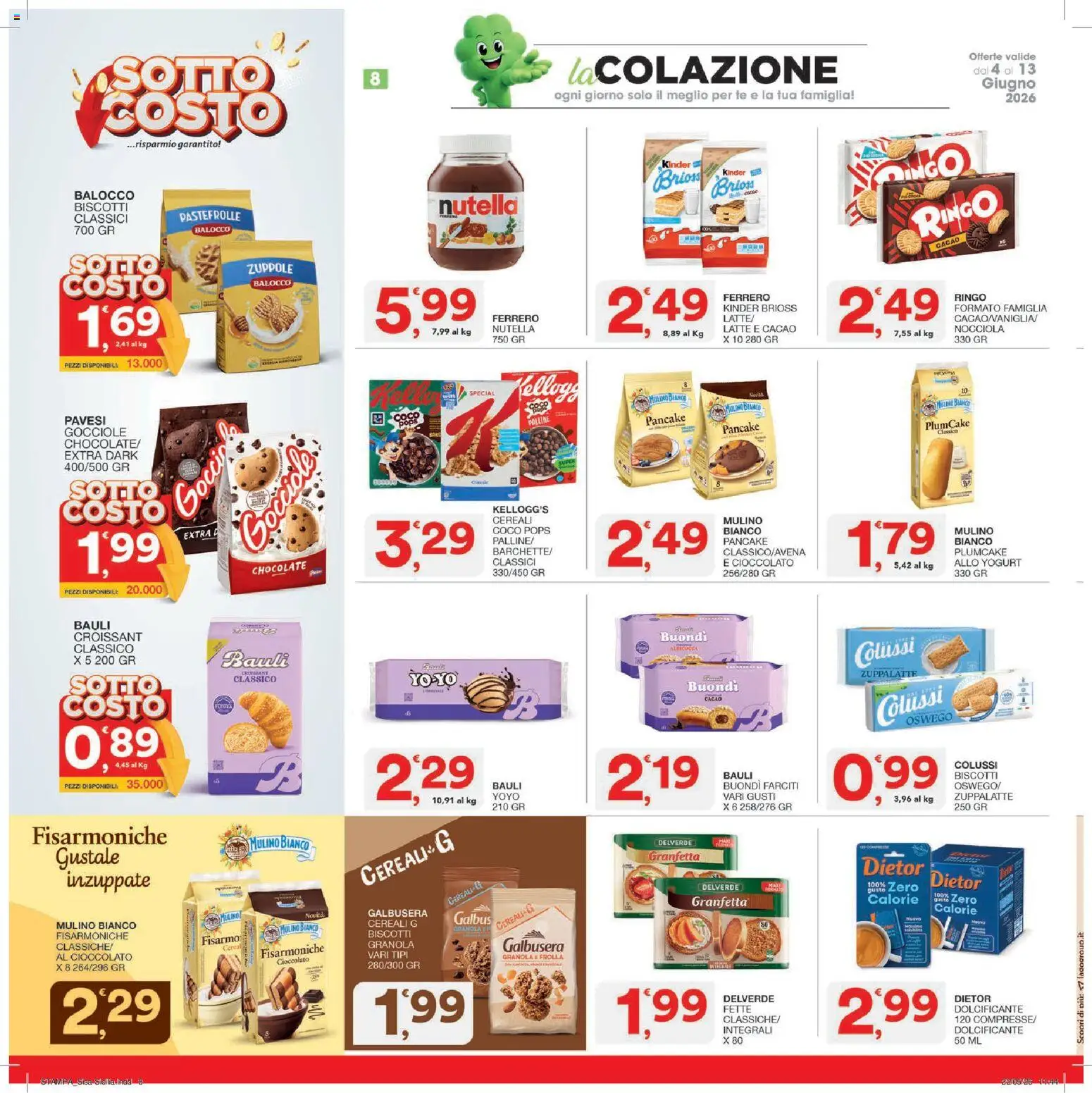 Volantino SISA del 04.06.2026 | Pagina: 8 | Prodotti: Yogurt, Latte, Plumcake, Croissant