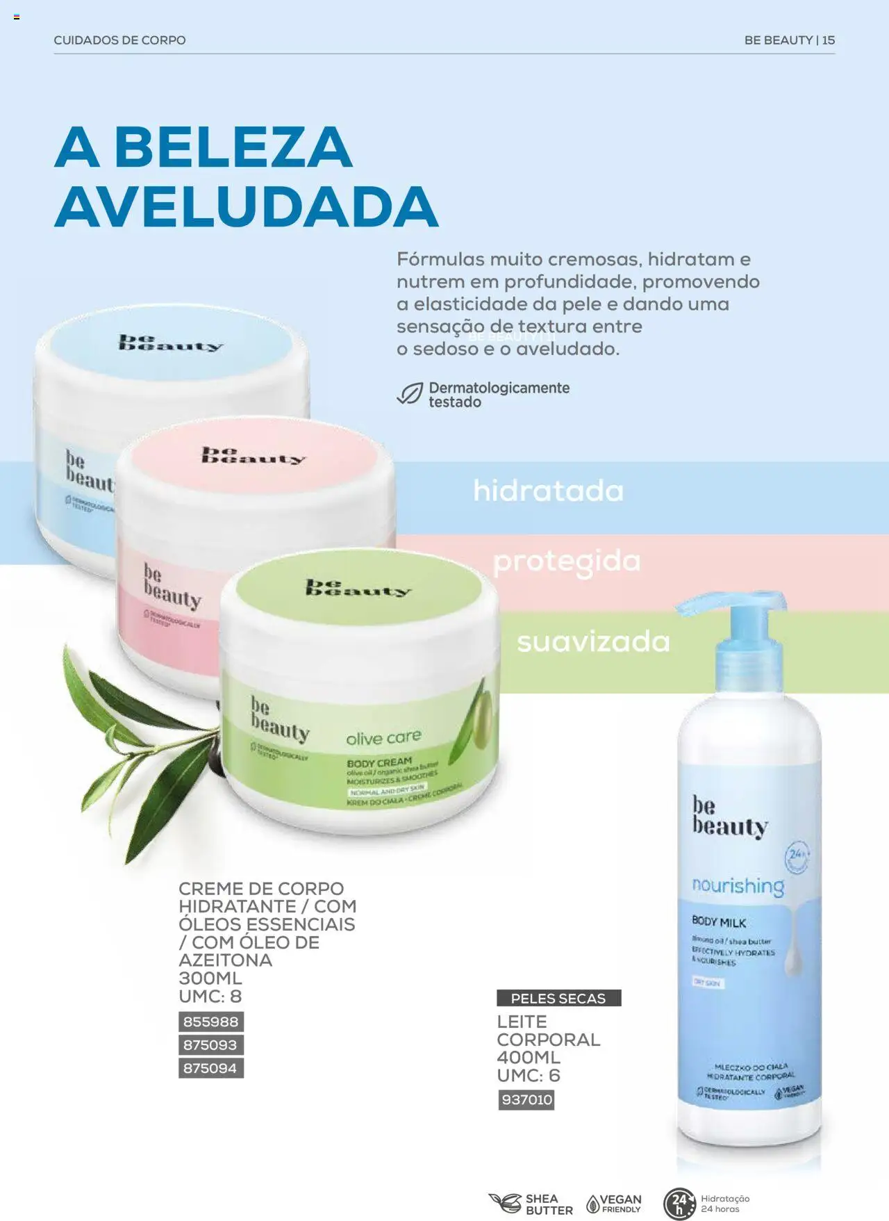 Recheio Be Beauty │ válido de 23/07/2024 | Página: 15 | Produtos: Creme de corpo, Leite, Óleo, Creme