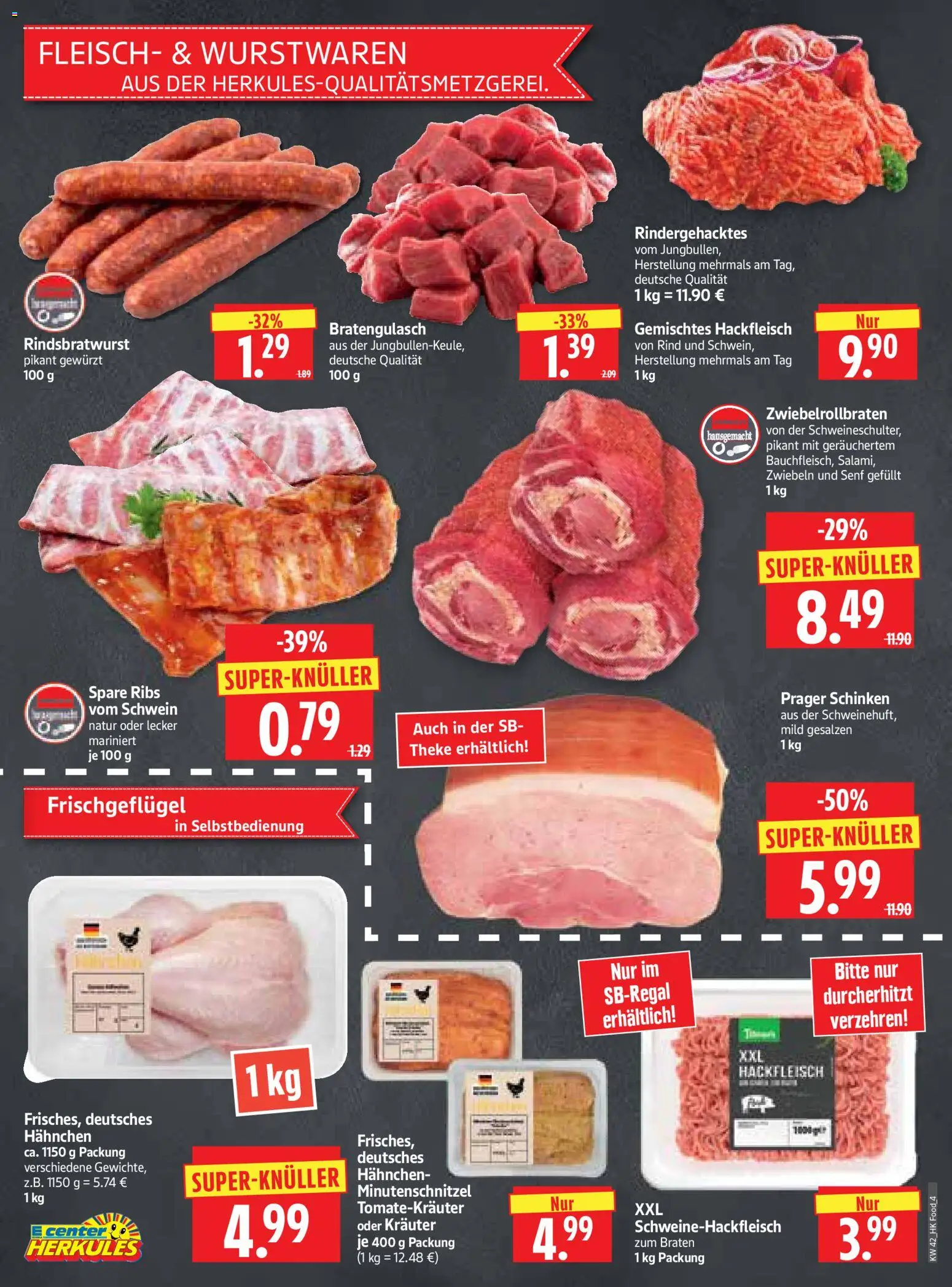 HERKULES Prospekt – gültig ab 12.10.2026 | Seite: 4 | Produkte: Theke, Spare ribs, Zwiebeln, Hackfleisch