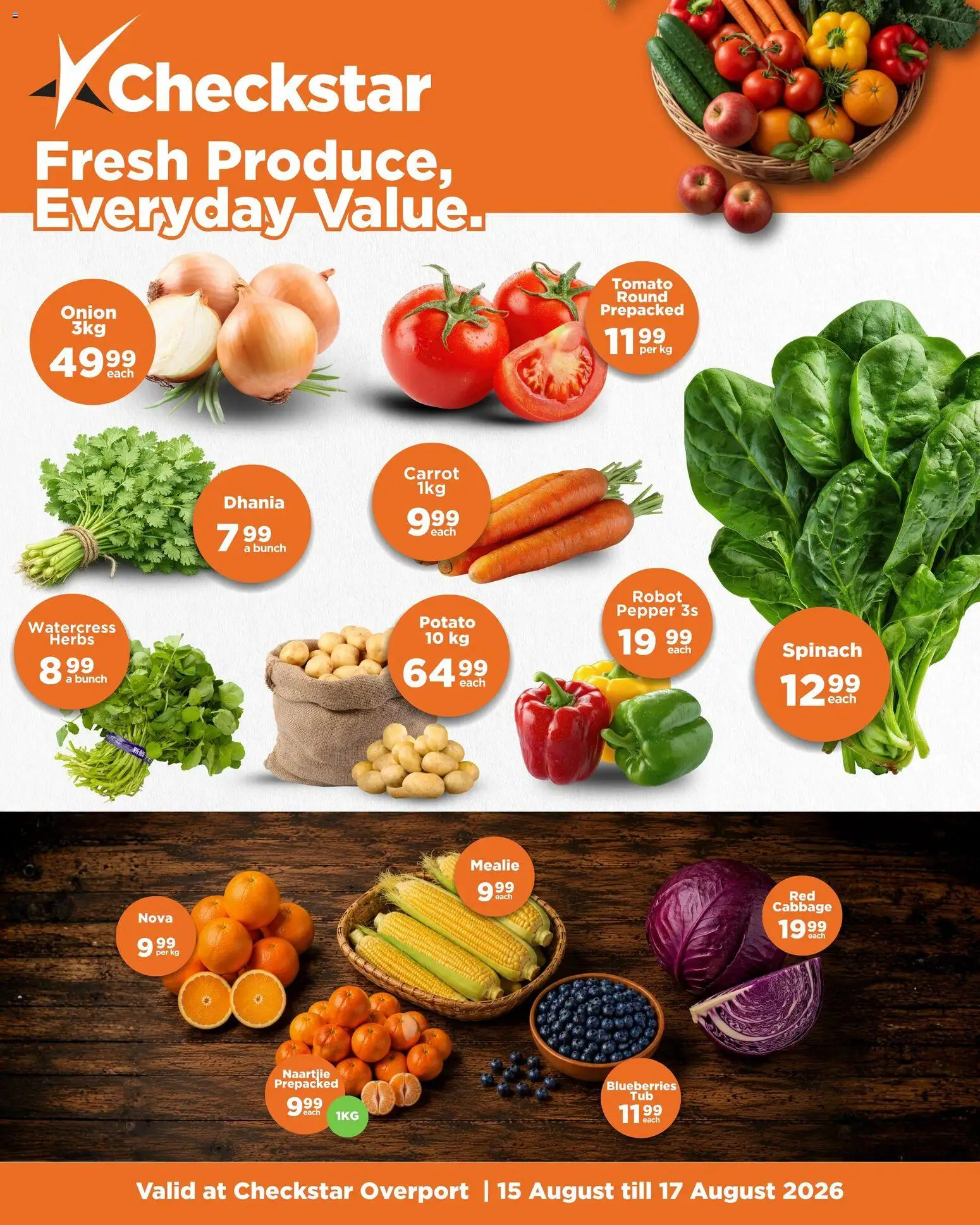 New Check Star catalogue – valid from 15/08/2026 | Page: 1 | Products: Blueberries, Herbs, Pepper, Onion