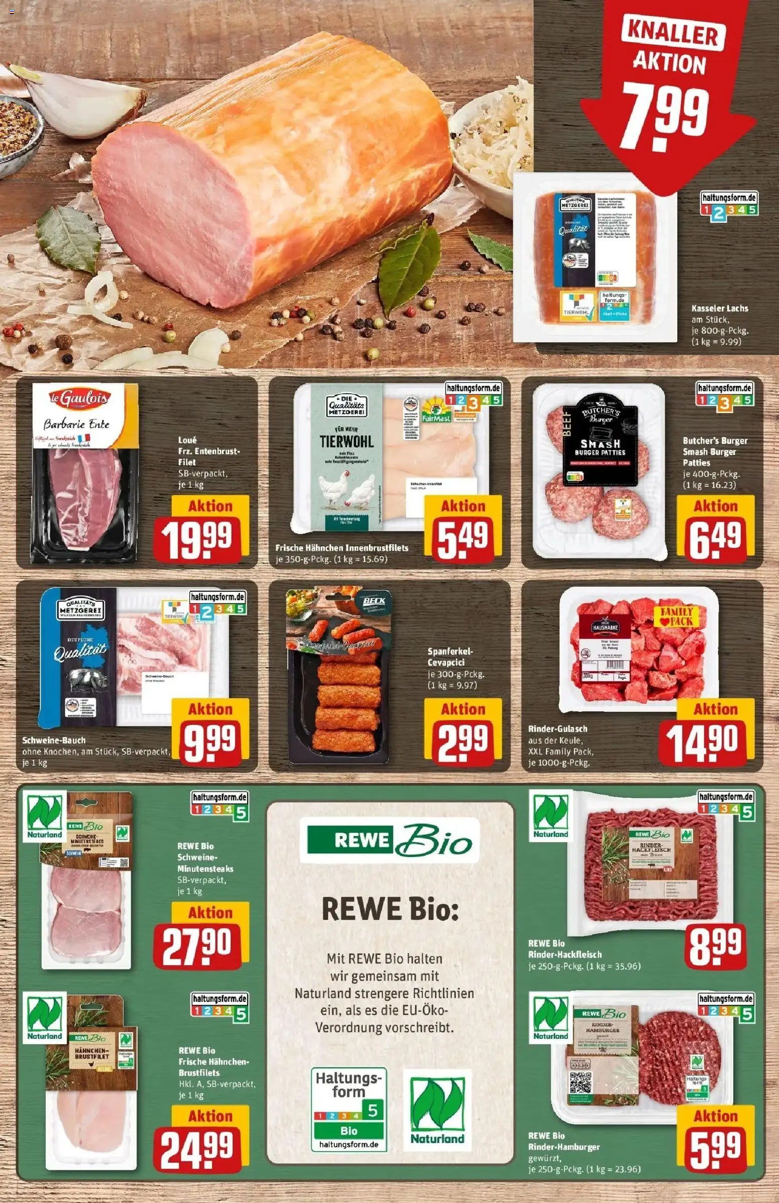 REWE Prospekt ab 12.10.2026 zum Blättern » Angebote | Seite: 7 | Produkte: Schweinebauch, Burger, Ente, Hackfleisch