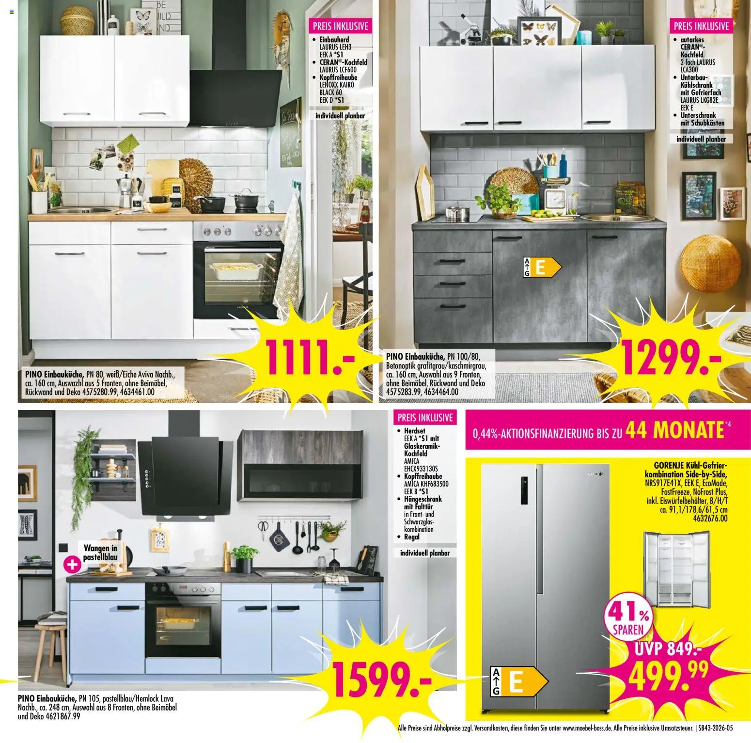 SB Möbel Boss Prospekt – gültig ab 17.10.2026 | Seite: 5 | Produkte: Gorenje, Kühlschrank, Kochfeld, Unterschrank