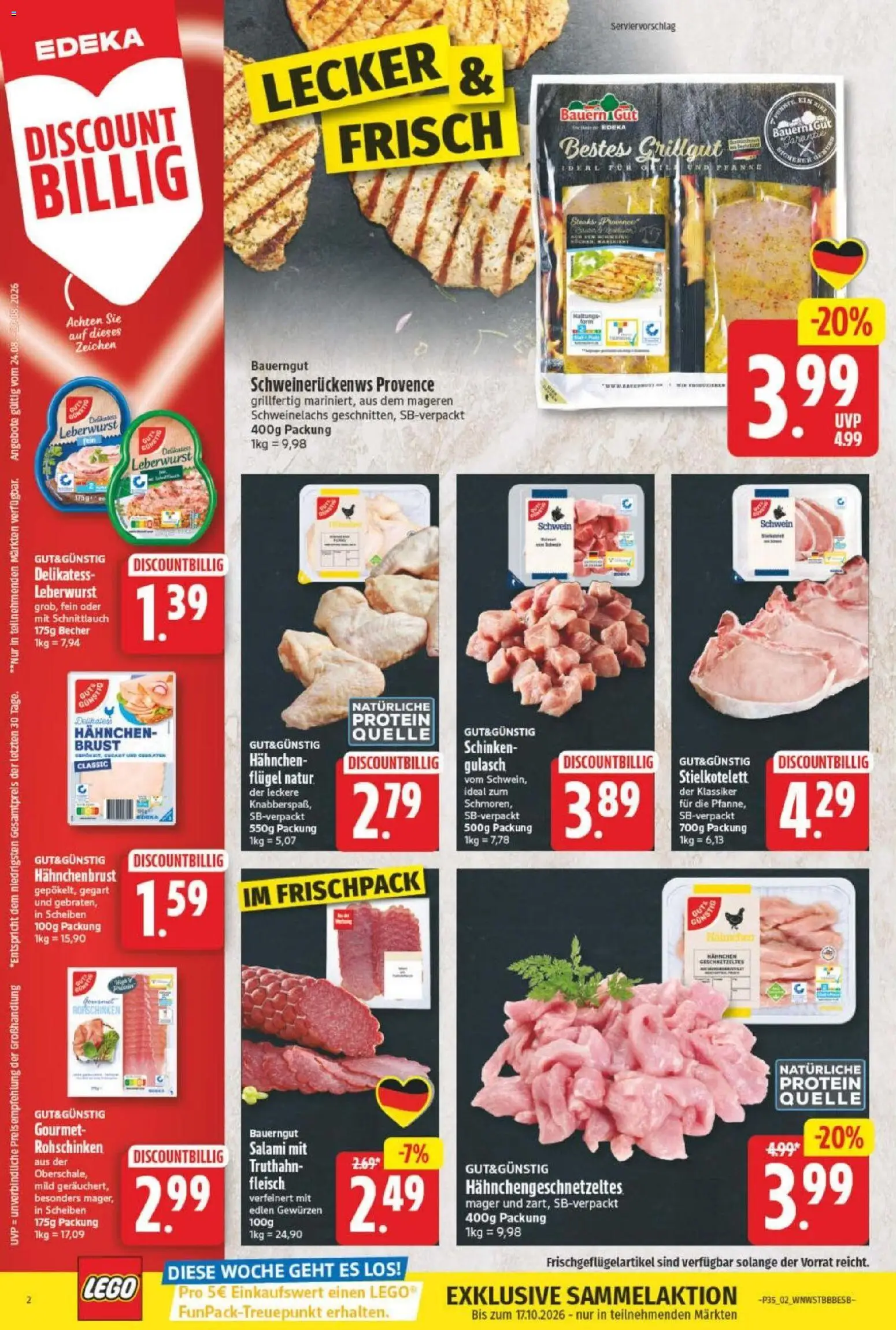NP Discount - Blaetterkatalog – gültig ab 24.08.2026 | Seite: 2 | Produkte: Gulasch, Salami, Fleisch, Hahnchenbrust