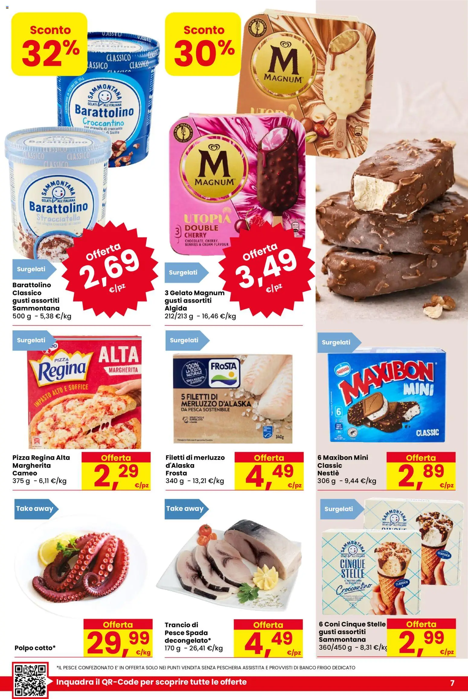 Volantino Despar del 06/08/2026 | Pagina: 7 | Prodotti: Merluzzo d’Alaska, Magnum, Gelato Magnum, Stracciatella