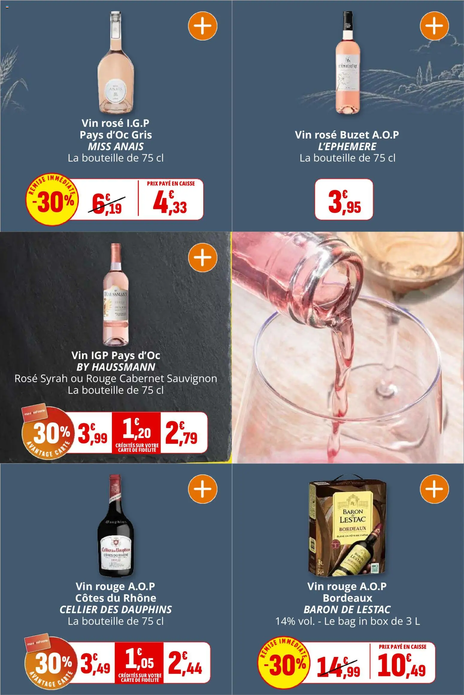 {H1} | Page: 19 | Produits: Cabernet Sauvignon, Vin rosé, Bouteille, Cellier des Dauphins