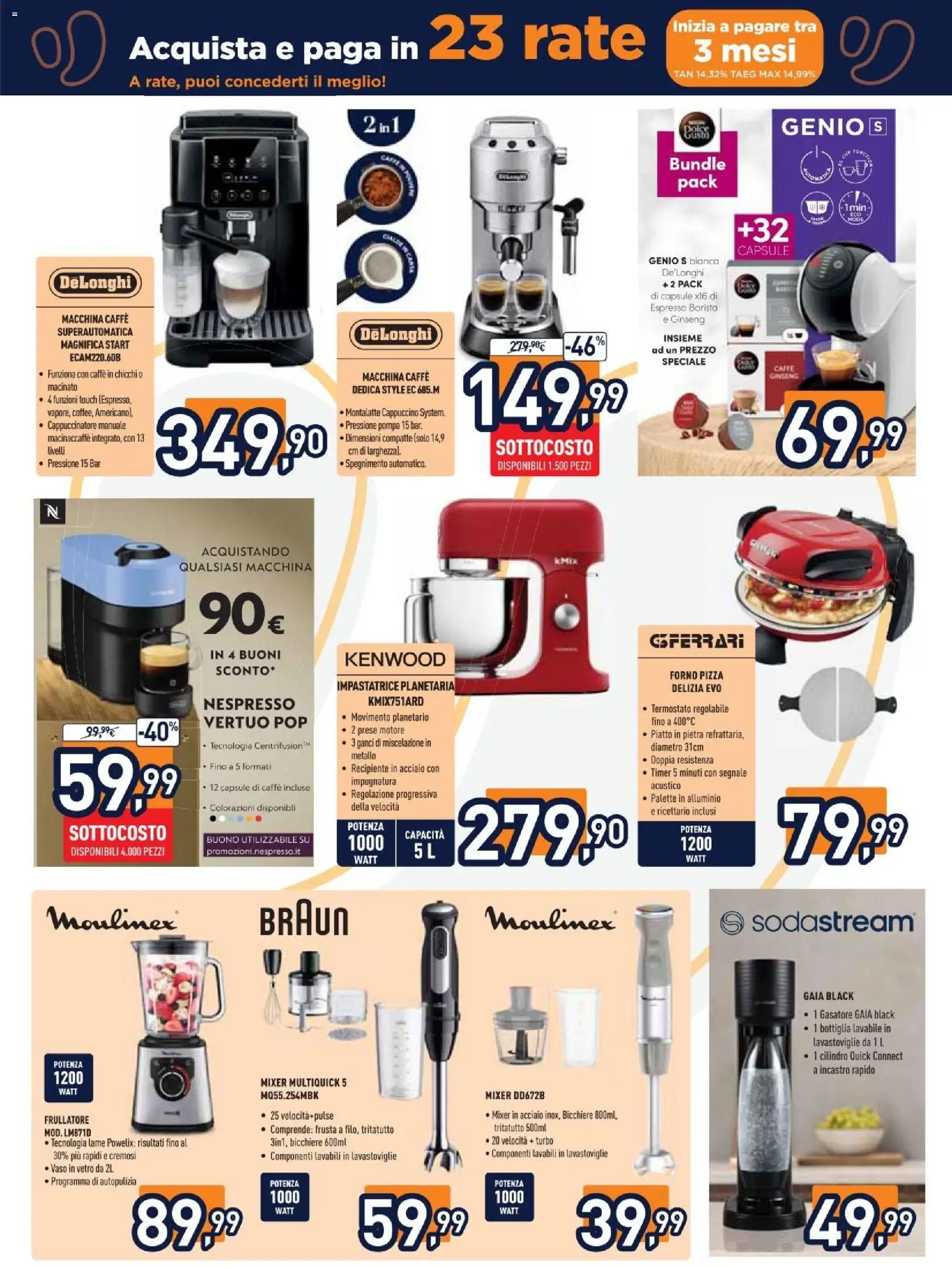 Volantino Unieuro del 27/07/2026 | Pagina: 17 | Prodotti: Caffè, Pizza, Tritatutto, Vaso