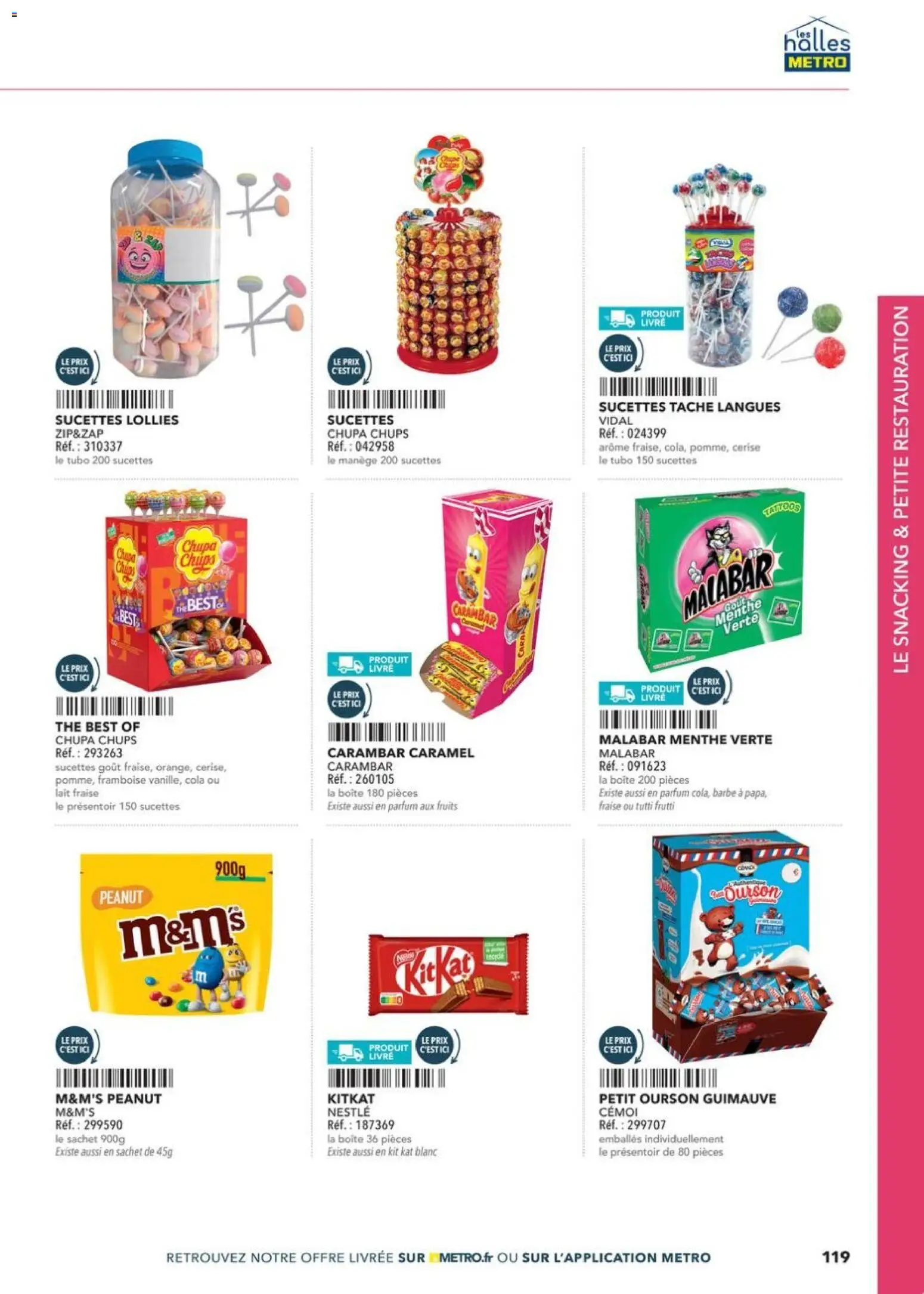 {H1} | Page: 119 | Produits: Fraise, Menthe, Thé, M&M's peanut