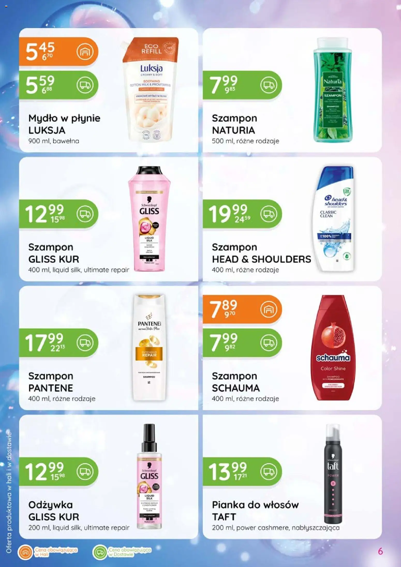 Eurocash gazetka - Katalog Chemiczny od 06.08.2026 | Strona: 6 | Produkty: Pianka do włosów, Szampon, Odżywka, Mydło