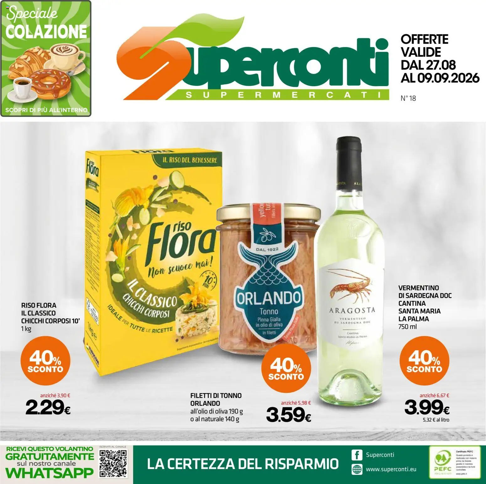Volantino Superconti del 27/08/2026 | Pagina: 1 | Prodotti: Riso, Olio, Tonno, Olio di Oliva