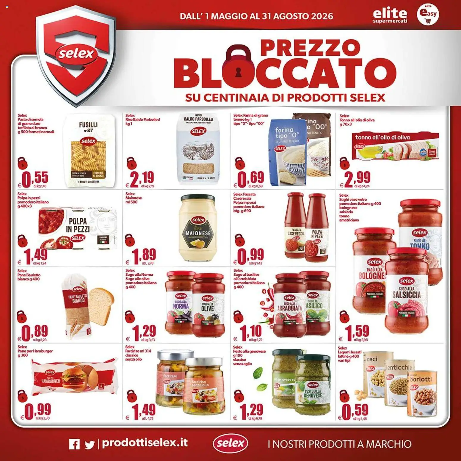 Volantino Elite Supermercati del 01.05.2026 | Pagina: 2 | Prodotti: Olio, Farina, Pesto, Sugo