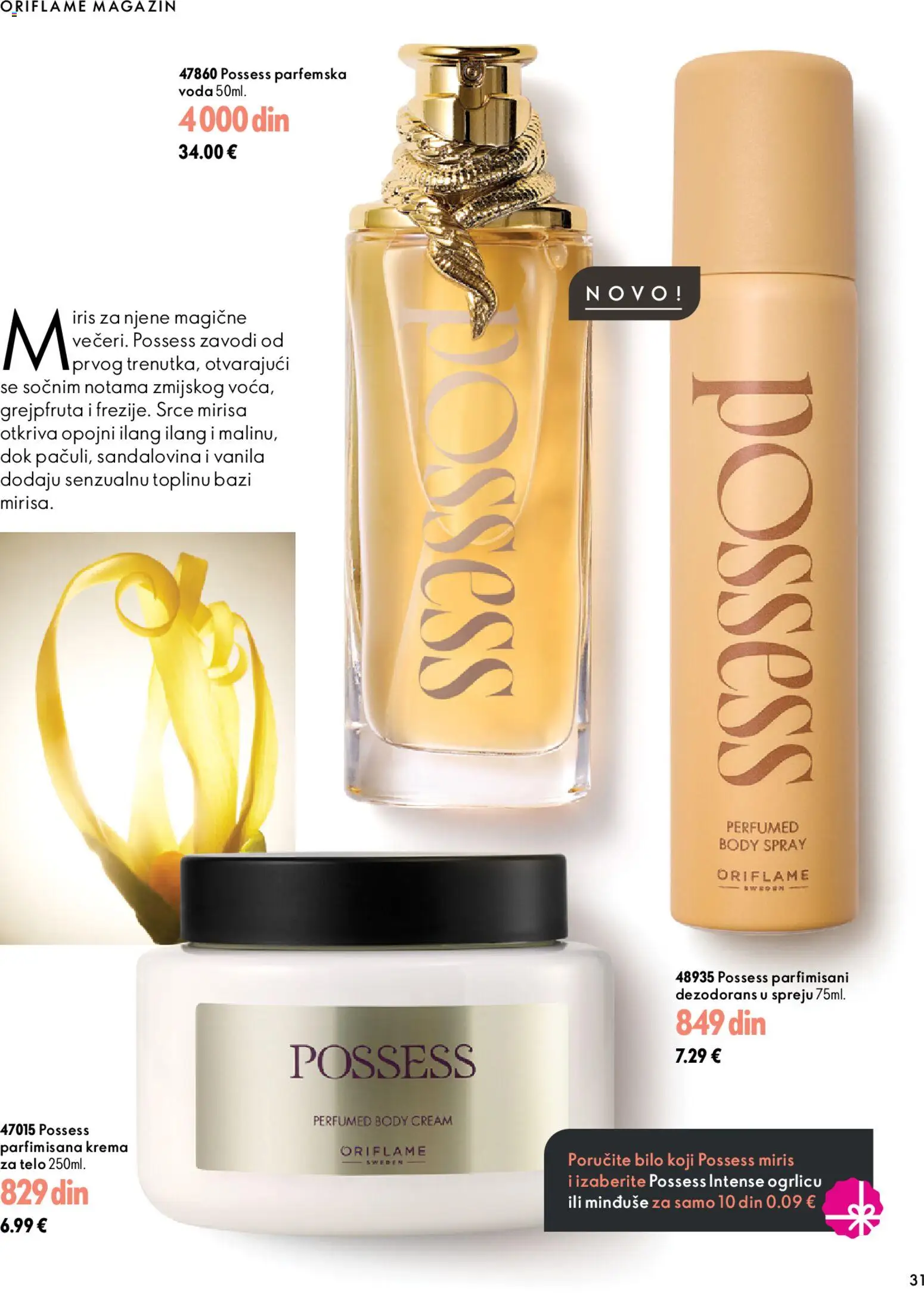 Oriflame katalog - važi od 18.11.2026 | Strana: 31 | Proizvode: Magazin, Miris, Voda, Krema