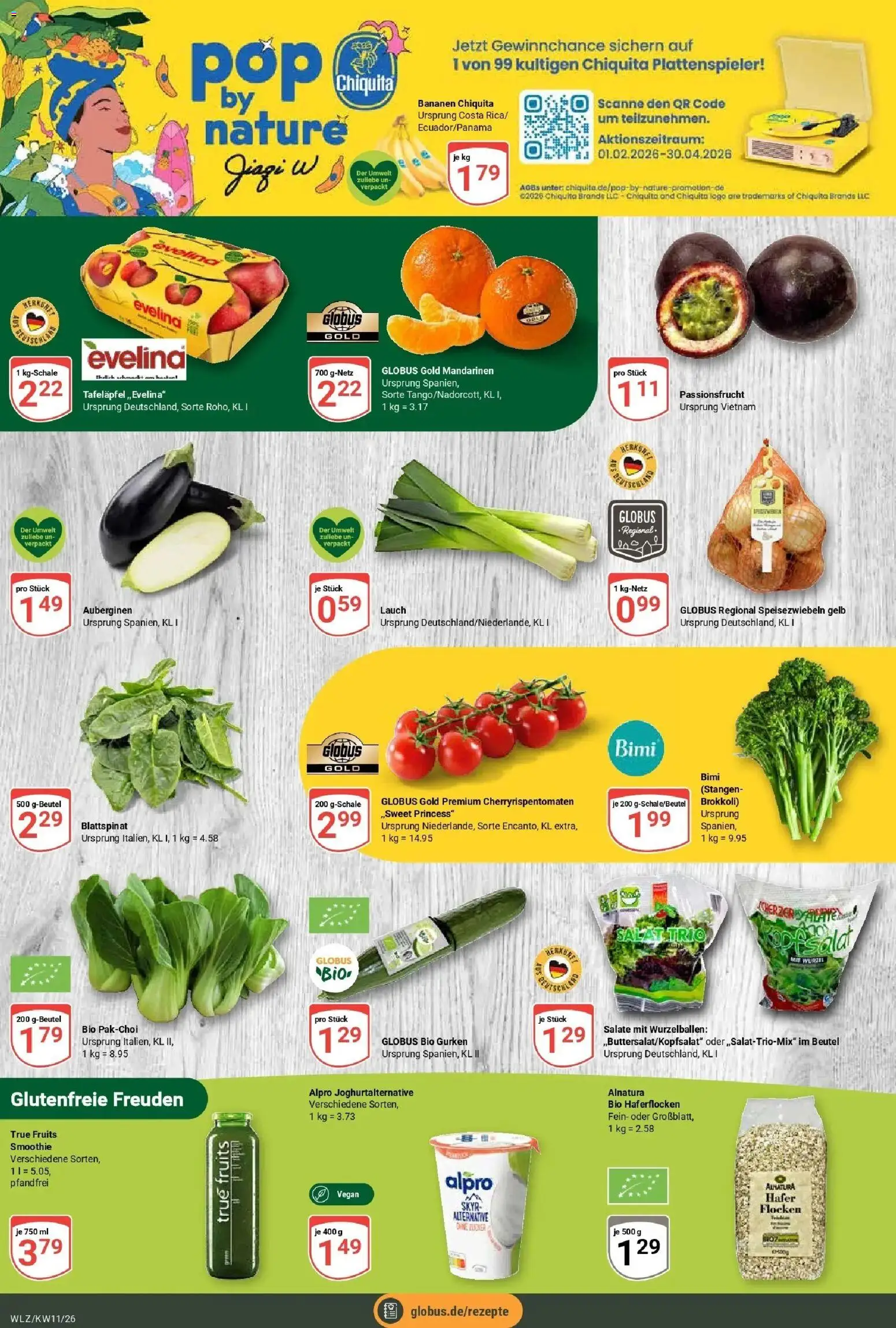 Globus prospekt Weischlitz	 – gültig ab 09.03.2026 | Seite: 6 | Produkte: Bananen, Skyr, Alpro, Gurken