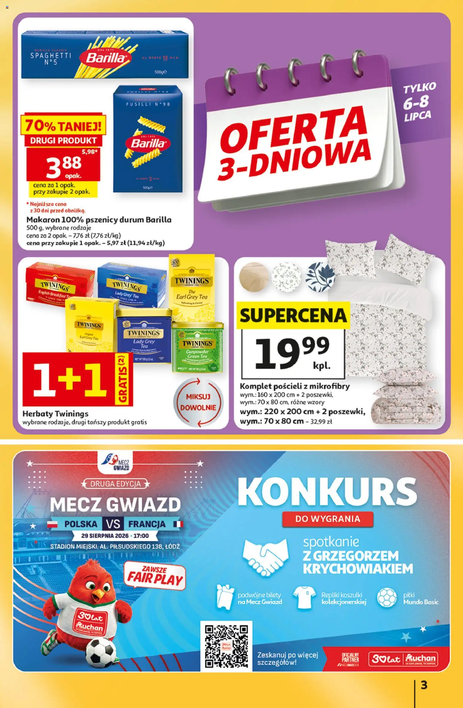 Auchan gazetka - 30 Lat Hipermarket od 02.07.2026 | Strona: 3 | Produkty: Makaron