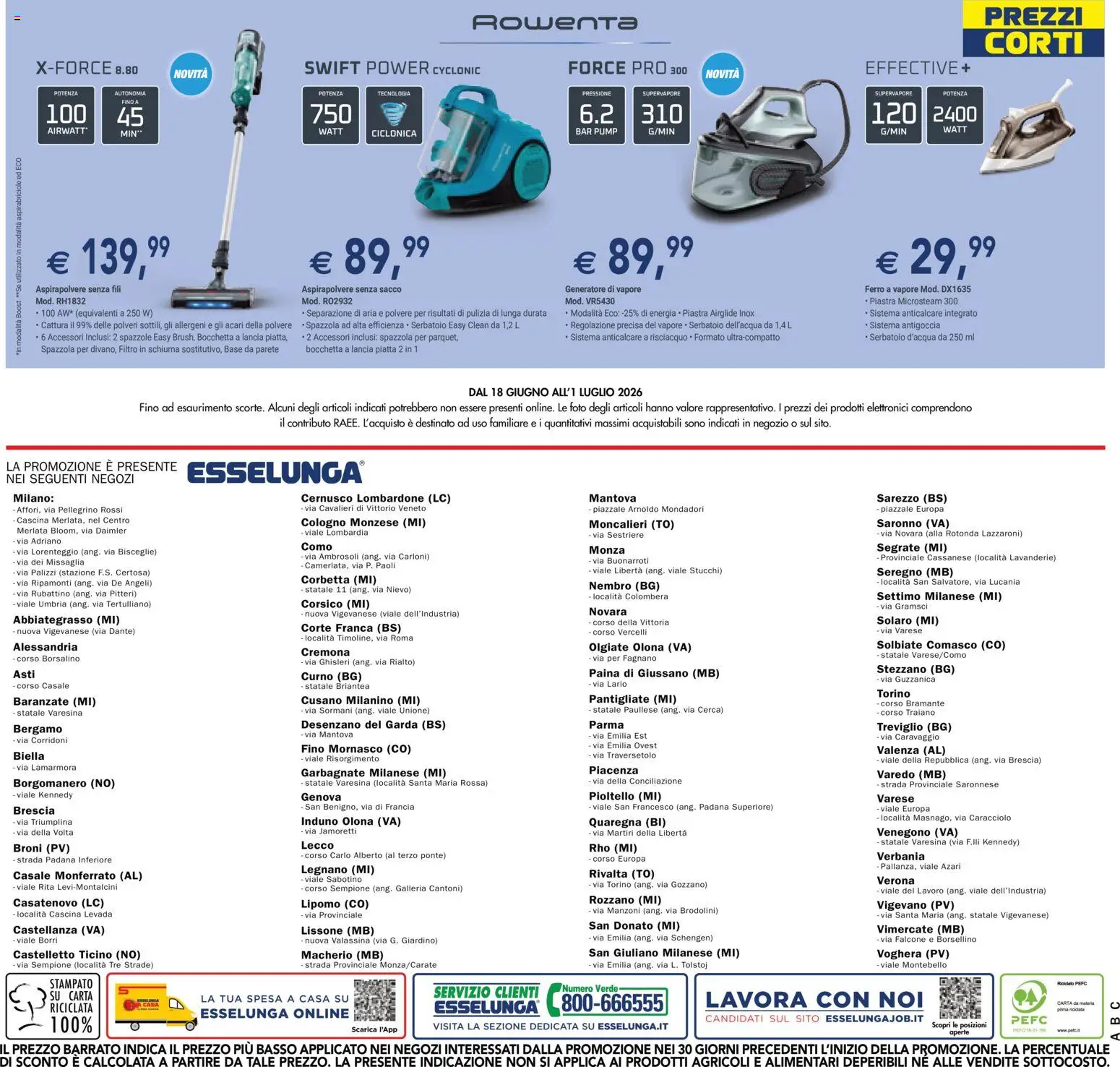 Volantino Esselunga S del 18.06.2026 | Pagina: 16 | Prodotti: Spazzola, Aspirapolvere senza fili, Anticalcare, Aspirapolvere