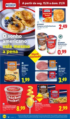 Pré-visualização MCENNEDY Queijo Cheddar e Mozzarella Ralado, MCENNEDY Queijo Cheddar e Mozzarella Ralado Emb. 200 g 1 kg = 9.95 válido de 15.06.2026 | Página: 12