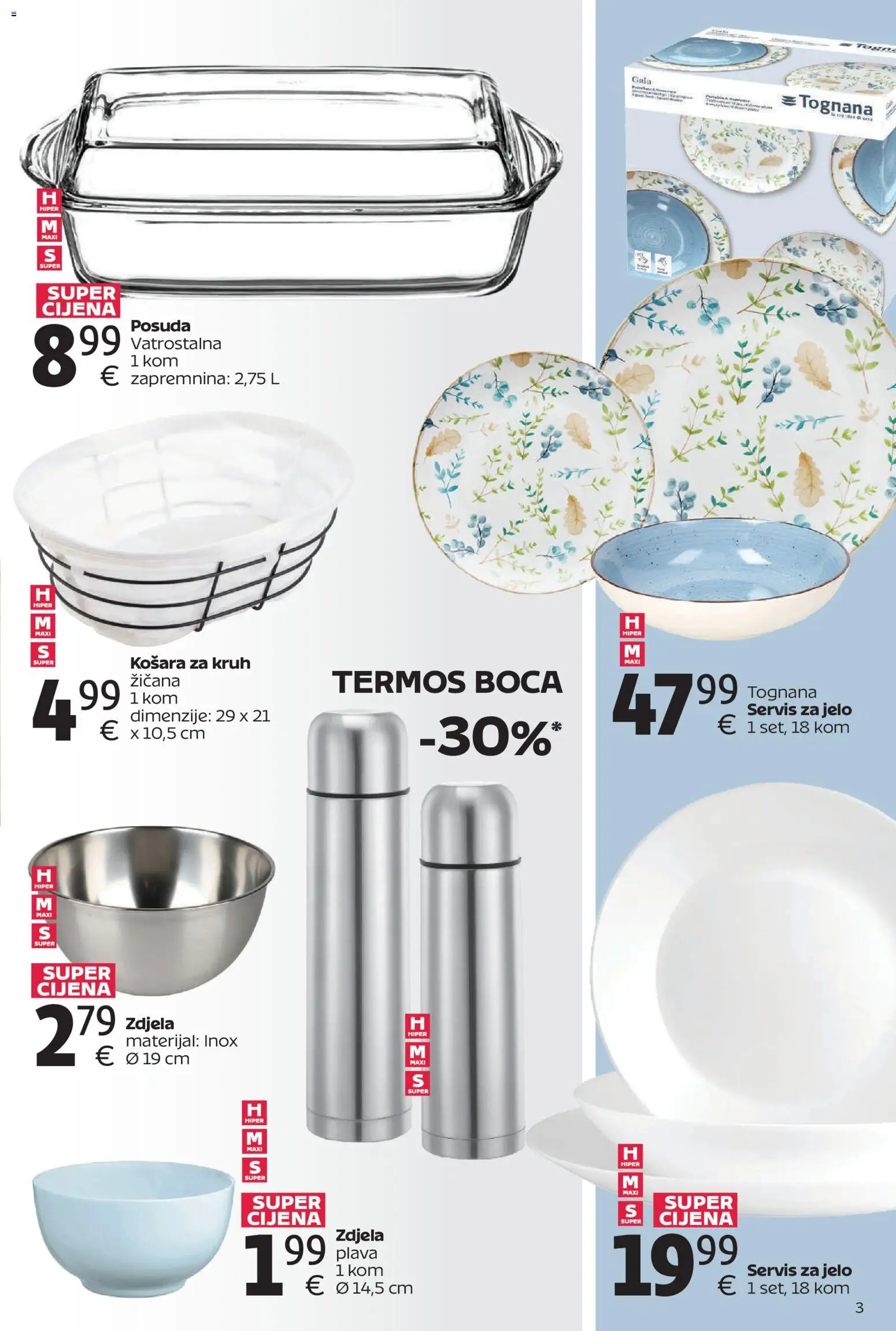 Tommy katalog | vrijedi od 27.04.2026 | Stranica: 3 | Proizvodi: Tognana, Košara, Kruh, Zdjela