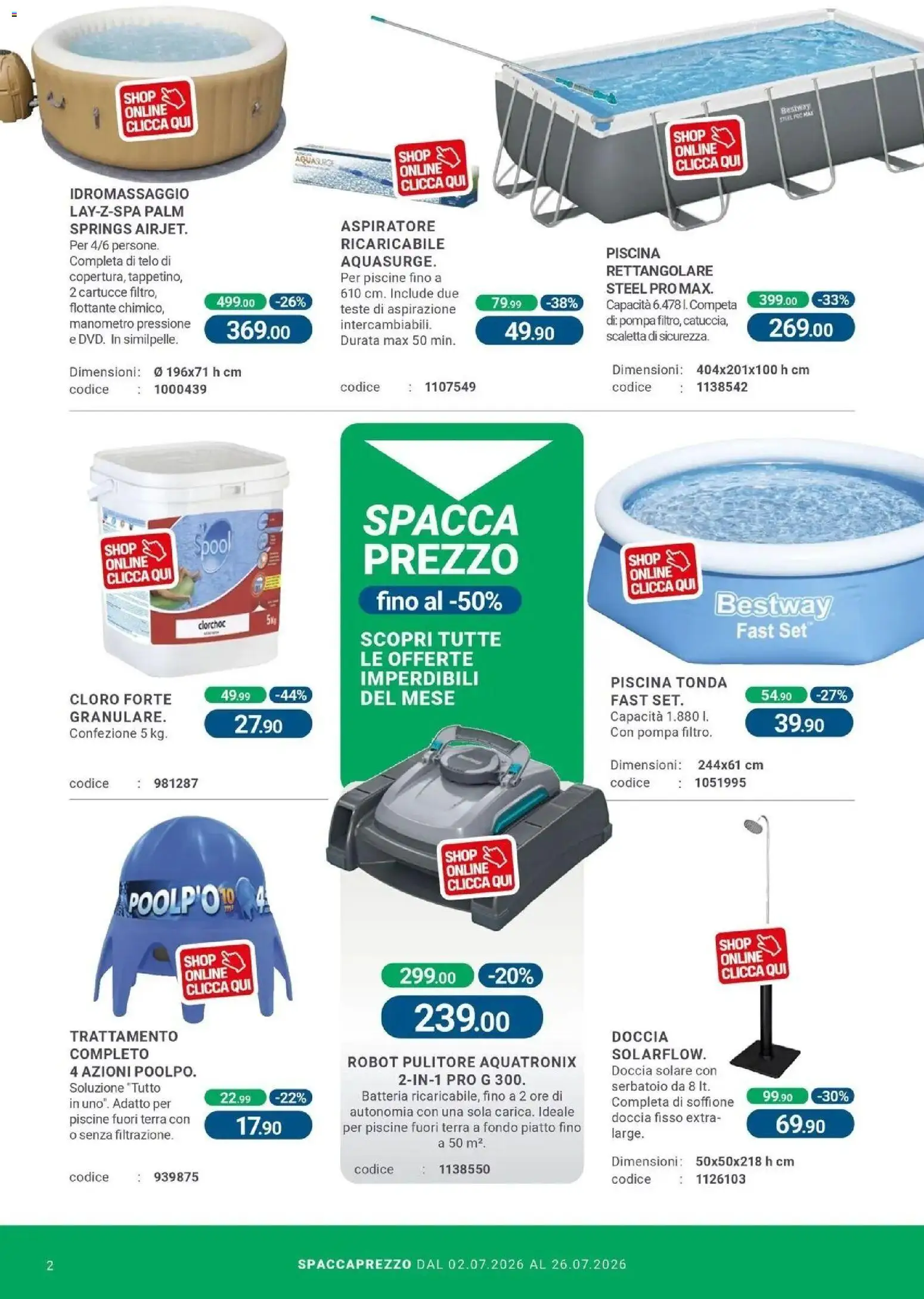 Volantino CFadda del 01/07/2026 | Pagina: 2 | Prodotti: Piscina, Manometro, Robot, Doccia