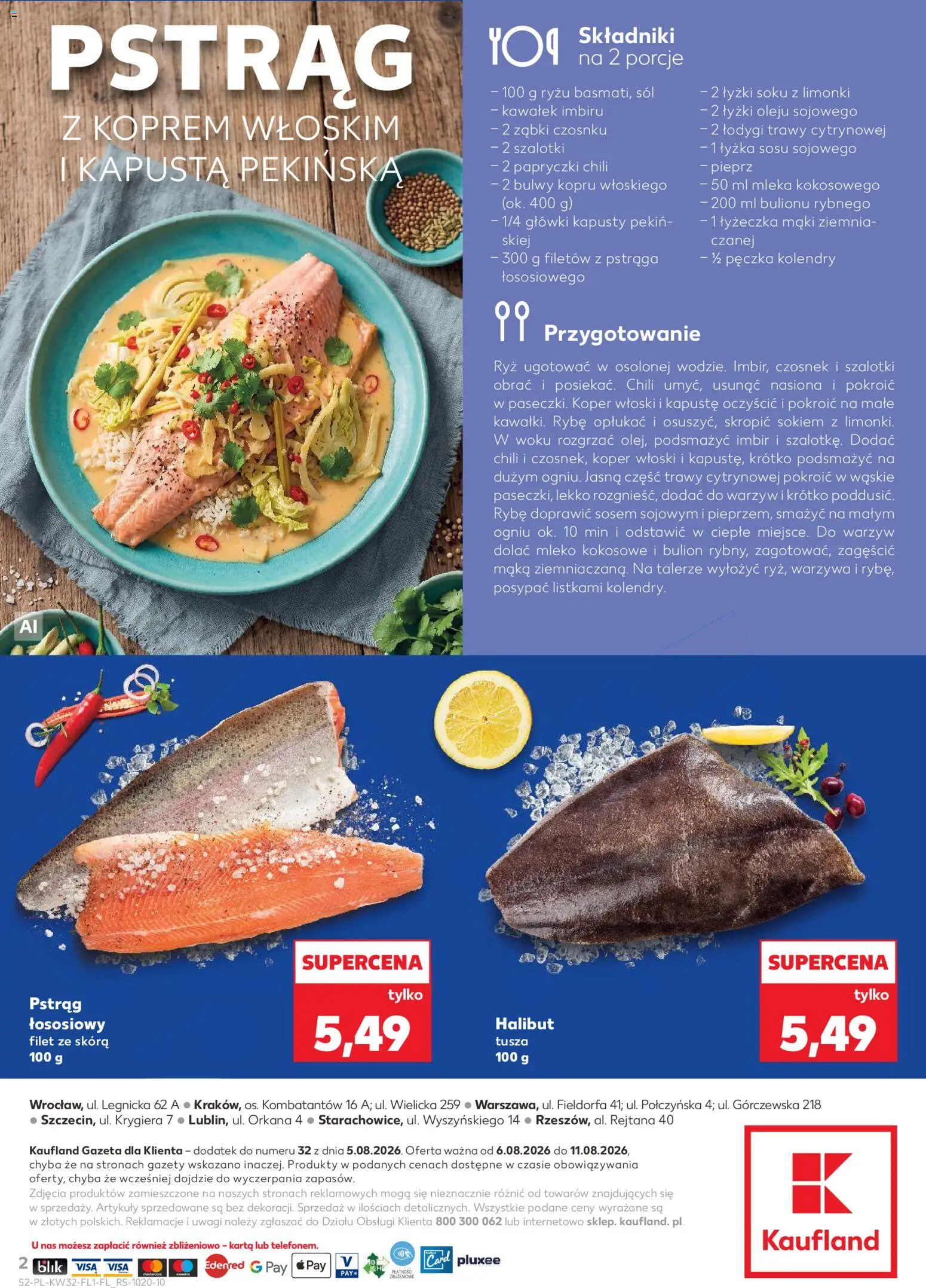 Kaufland Polsko leták - Jest fresz od 06.08.2026 | Strana: 2 | Produkty: Mléko, Halibut, Kapusta, Filet