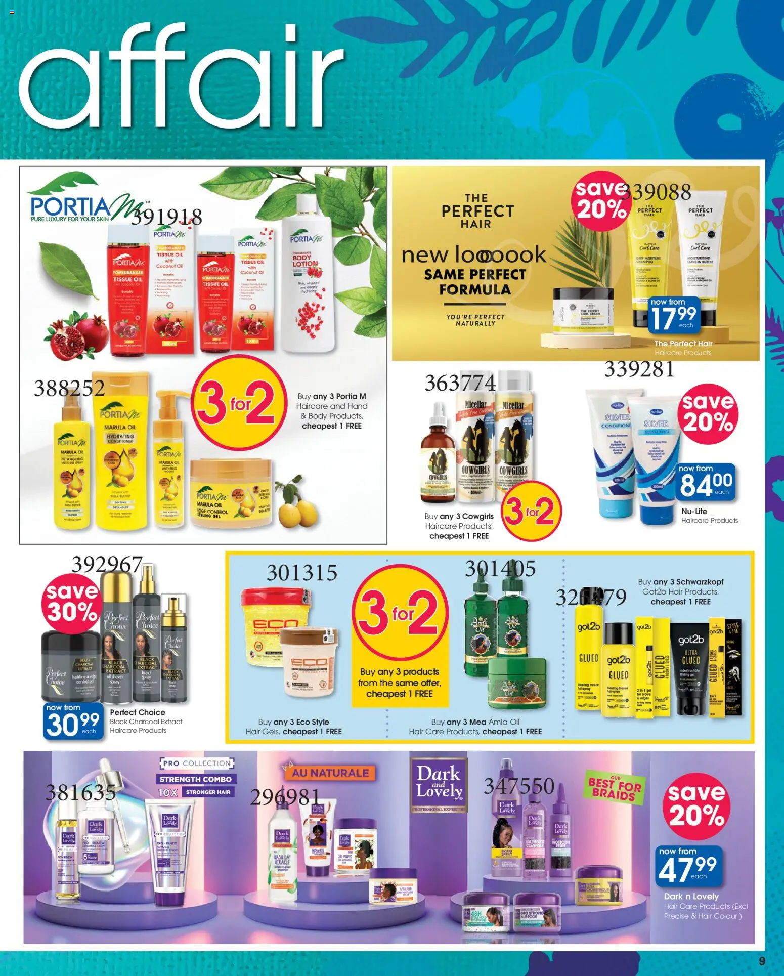 New Clicks catalogue – valid from 21.05.2026 | Page: 9 | Products: Braids, Butter, Hair colour, Oil