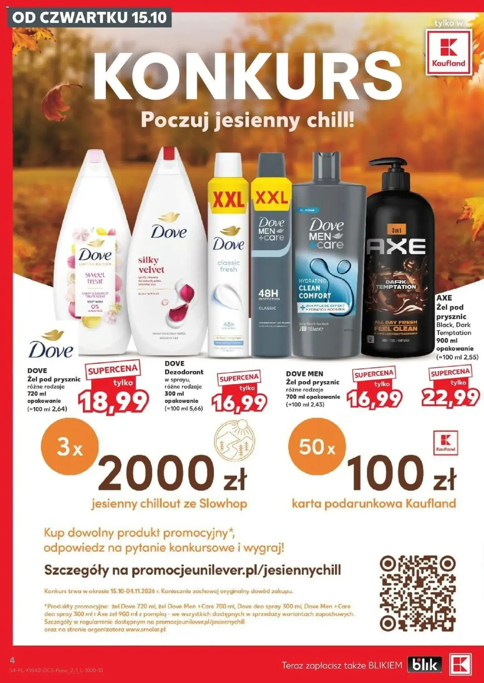 Kaufland gazetka - Chemia i kosmetyki od 15.10.2026 - od jutra PDF | Strona: 4 | Produkty: Karta, Prysznic, Żel pod prysznic, Dezodorant