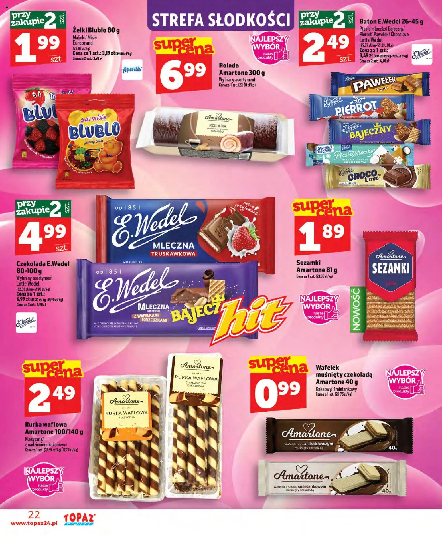 Topaz gazetka - Express od 30.07.2026 | Strona: 22 | Produkty: Tiramisu, Baton, Żelki, Czekolada