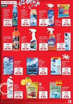 Náhled letáku DOMESTOS² WC pěna ve spreji, různé druhy 435 ml od 30.09.2026 | Strana: 28 | Produkty: Čistič odpadů, Osvěžovač vzduchu, Domestos, Pěna