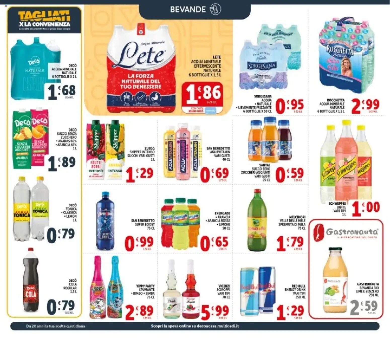 Volantino Decò del 11.06.2026 | Pagina: 17 | Prodotti: Succo, Acqua tonica, Spumante, Arancia