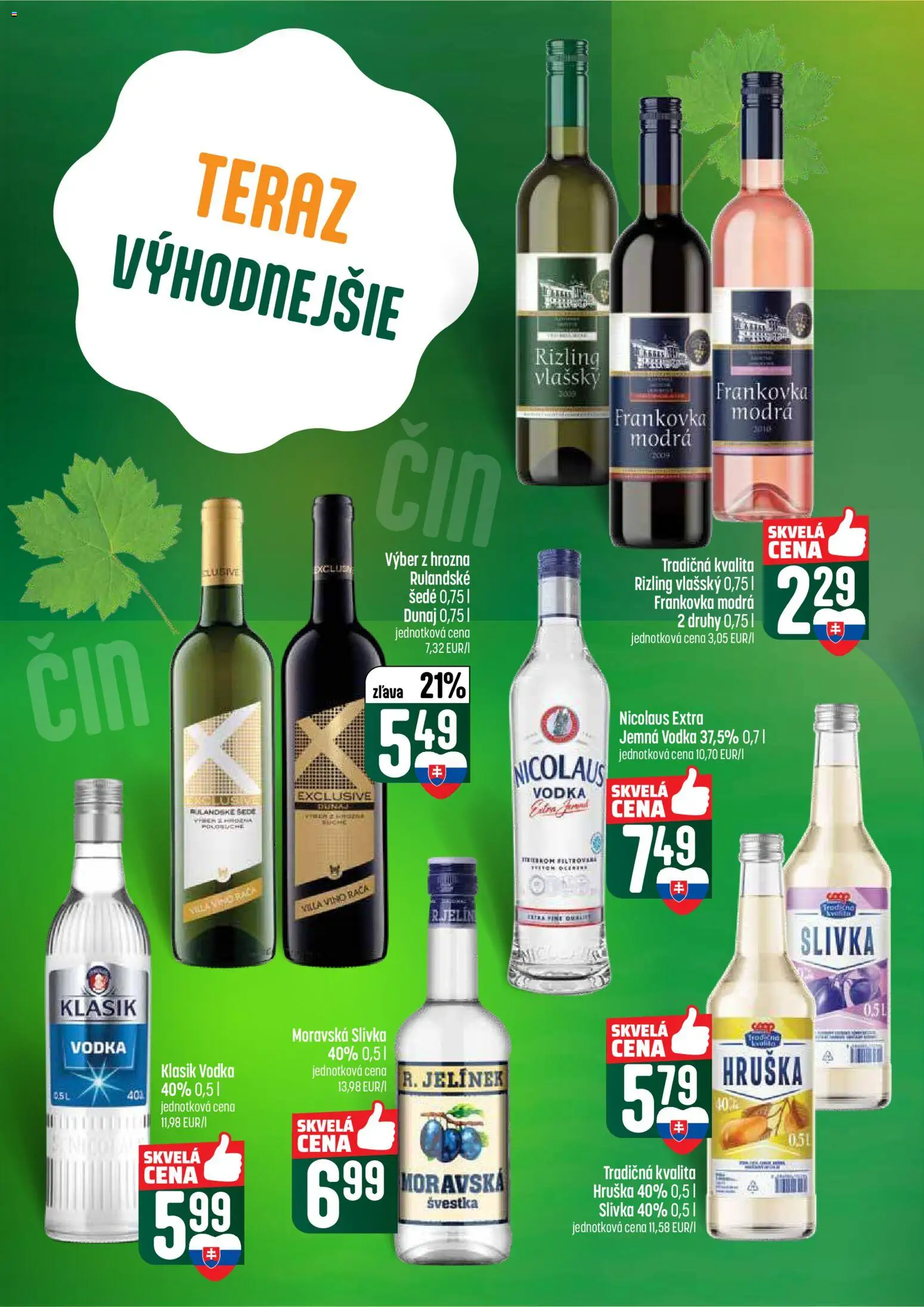 Nové COOP Jednota akcie – leták je platný od 07.05.2026 | Strana: 52 | Produkty: Víno, Vodka