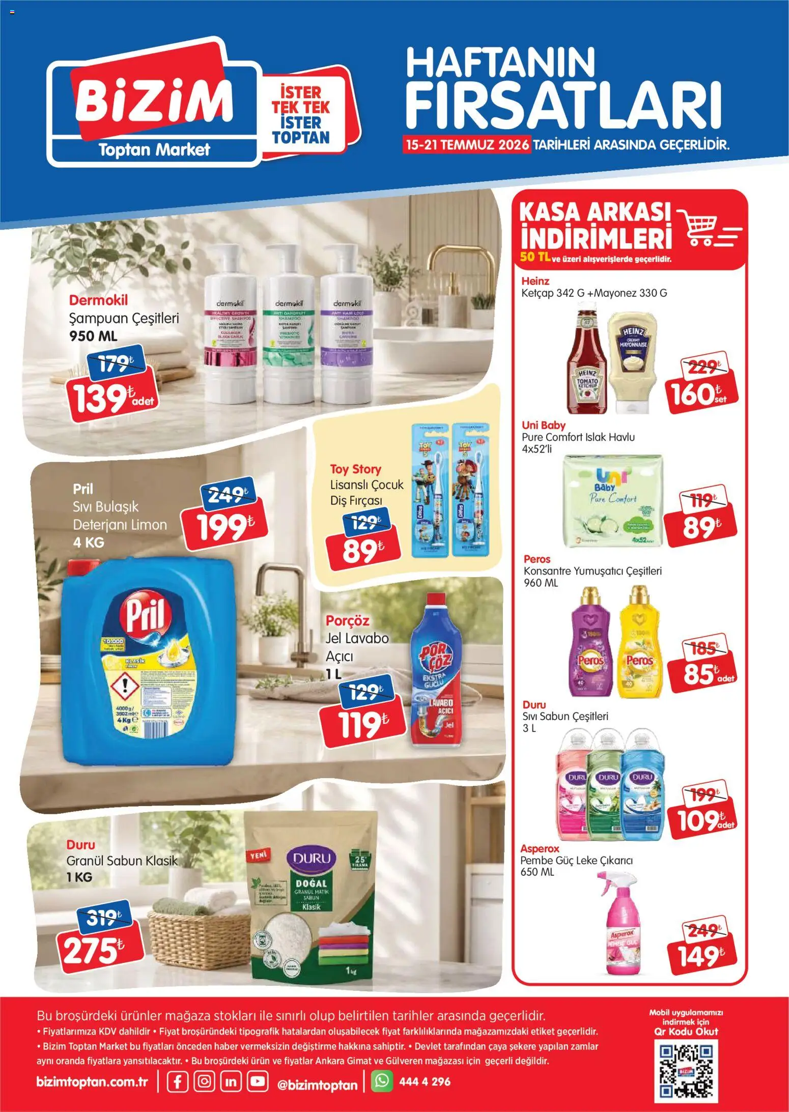 Bizim Toptan Katalog - 15 Temmuz 2026 tarihinden itibaren geçerlidir | Sayfa: 3 | Ürünler: Diş fırçası, Yumuşatıcı, Leke çıkarıcı, Kasa