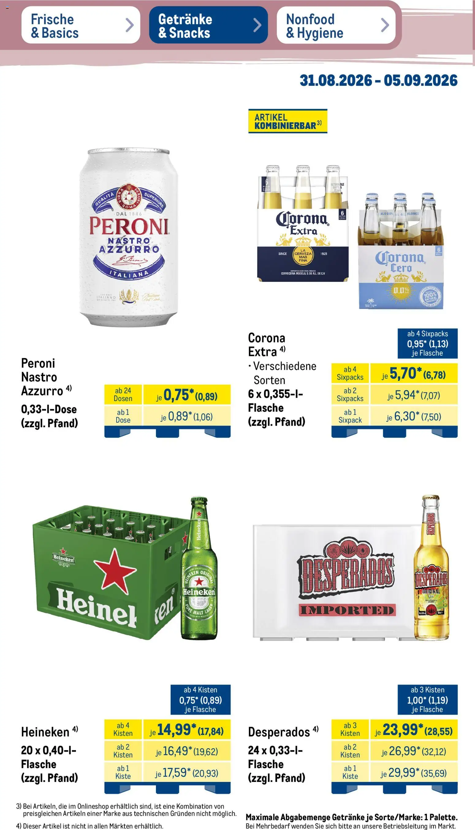 Metro Prospekt – gültig ab 31.08.2026 | Seite: 30 | Produkte: Heineken, Desperados