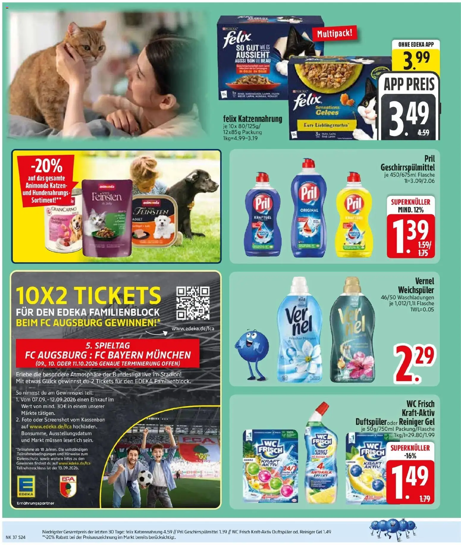 Edeka Prospekt Haar (ab 07.09.2026) » Angebote Online | Seite: 26 | Produkte: Weichspüler, Wc frisch, Pril, Vernel
