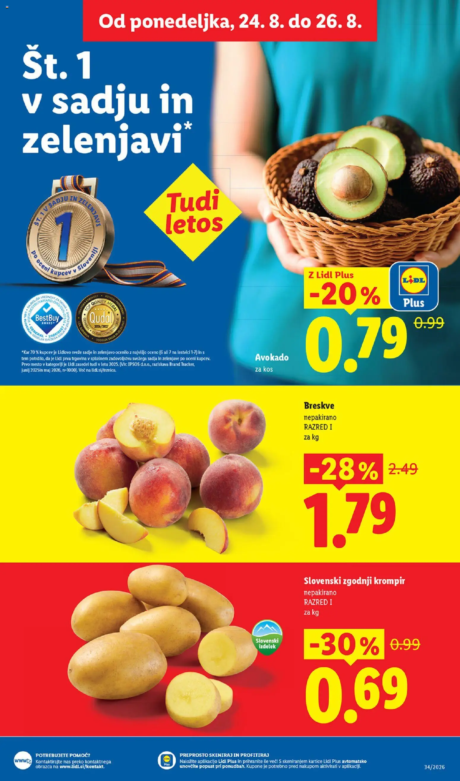 Novi Lidl katalog ponudbe – veljaven od 20.08.2026 | Stran: 41 | Izdelki: Kos, Avokado, Krompir, Sadje