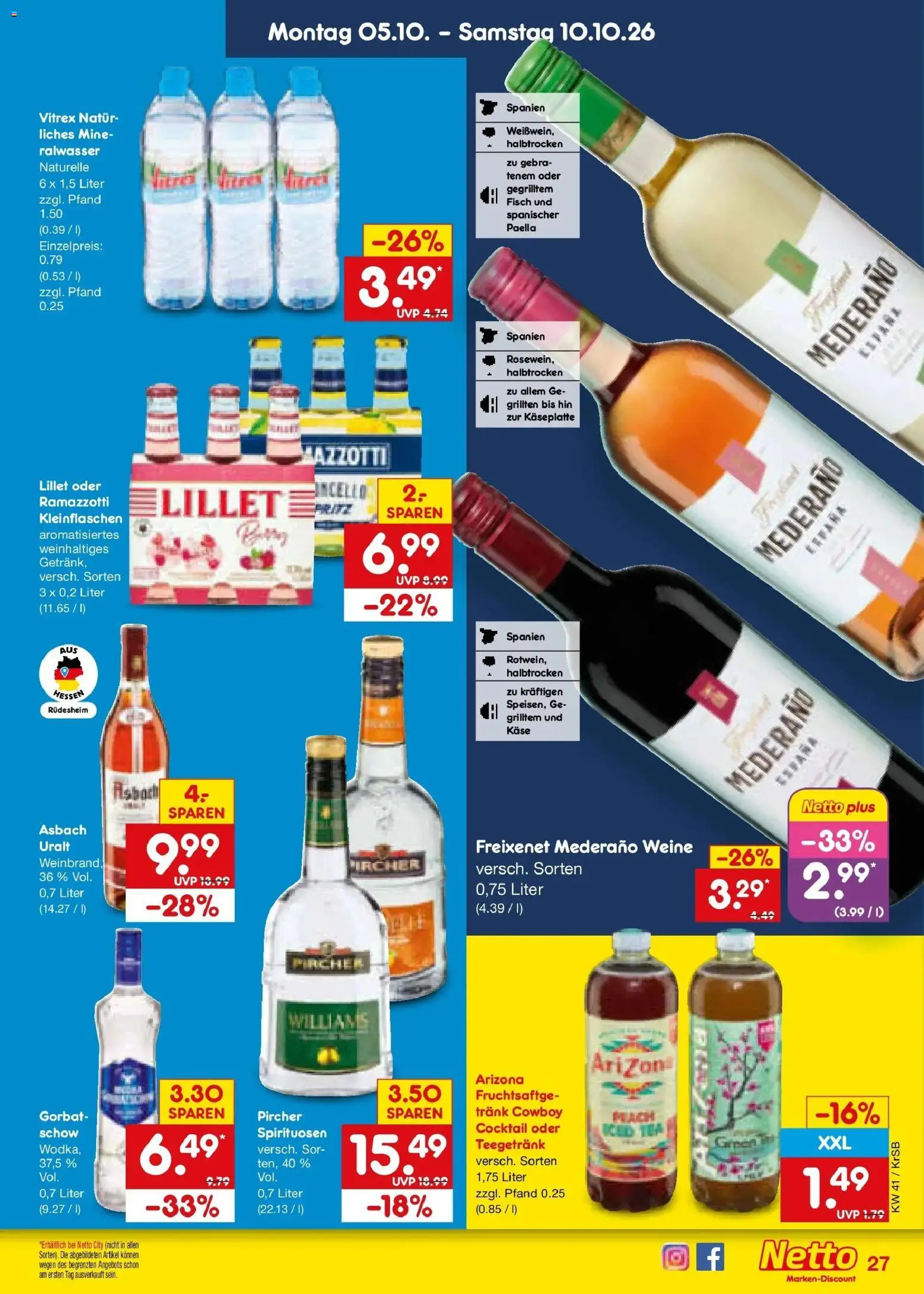 Netto Marken-Discount Prospekt Baesweiler (ab 05.10.2026) » Angebote | Seite: 31 | Produkte: Käse, Freixenet, Freixenet mederano, Ramazzotti